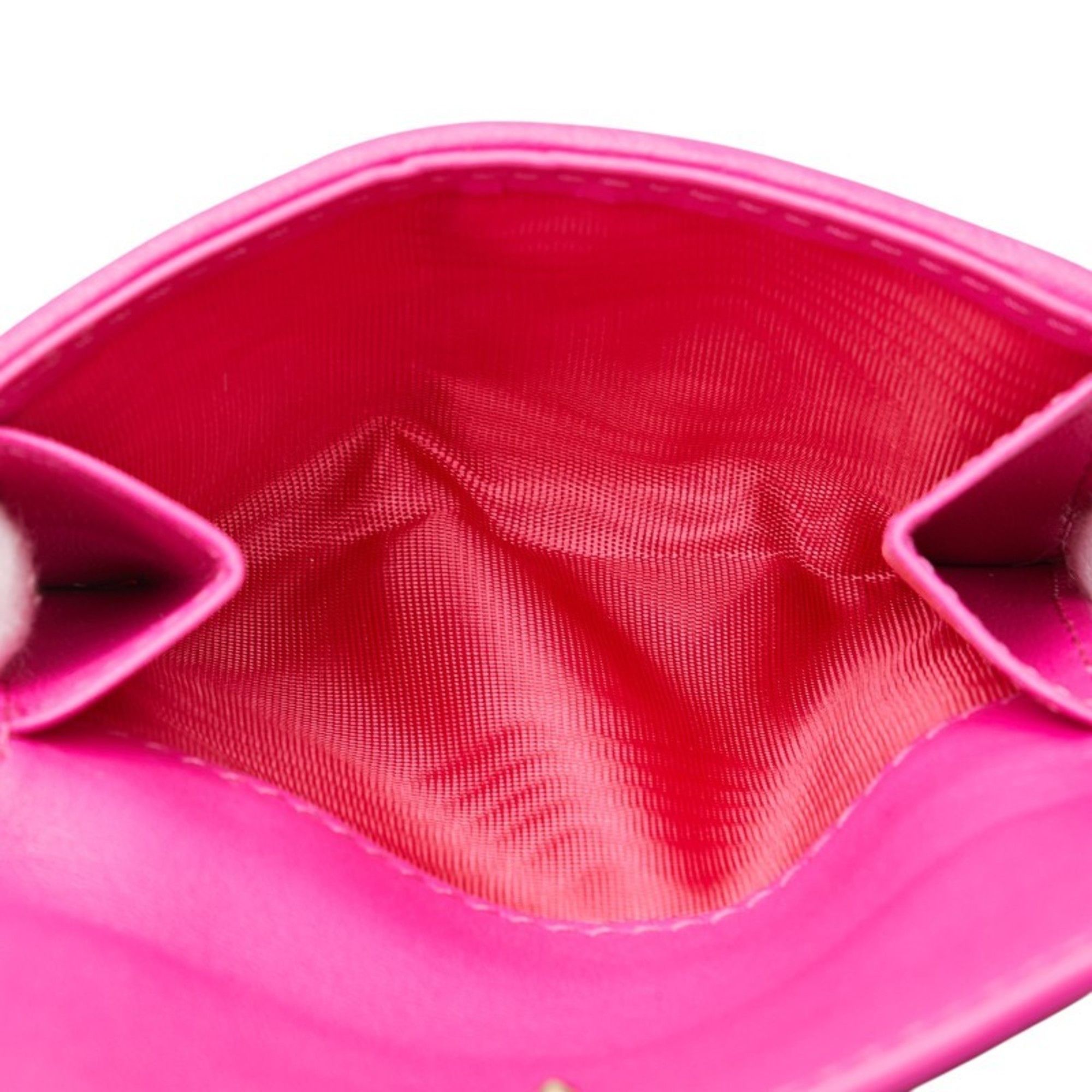 Dior Christian Dior Dior Cannage Lady Lotus Wallet Tri-fold in Shocking Pink Leather for Women Size ONE SIZE - 7 Thumbnail