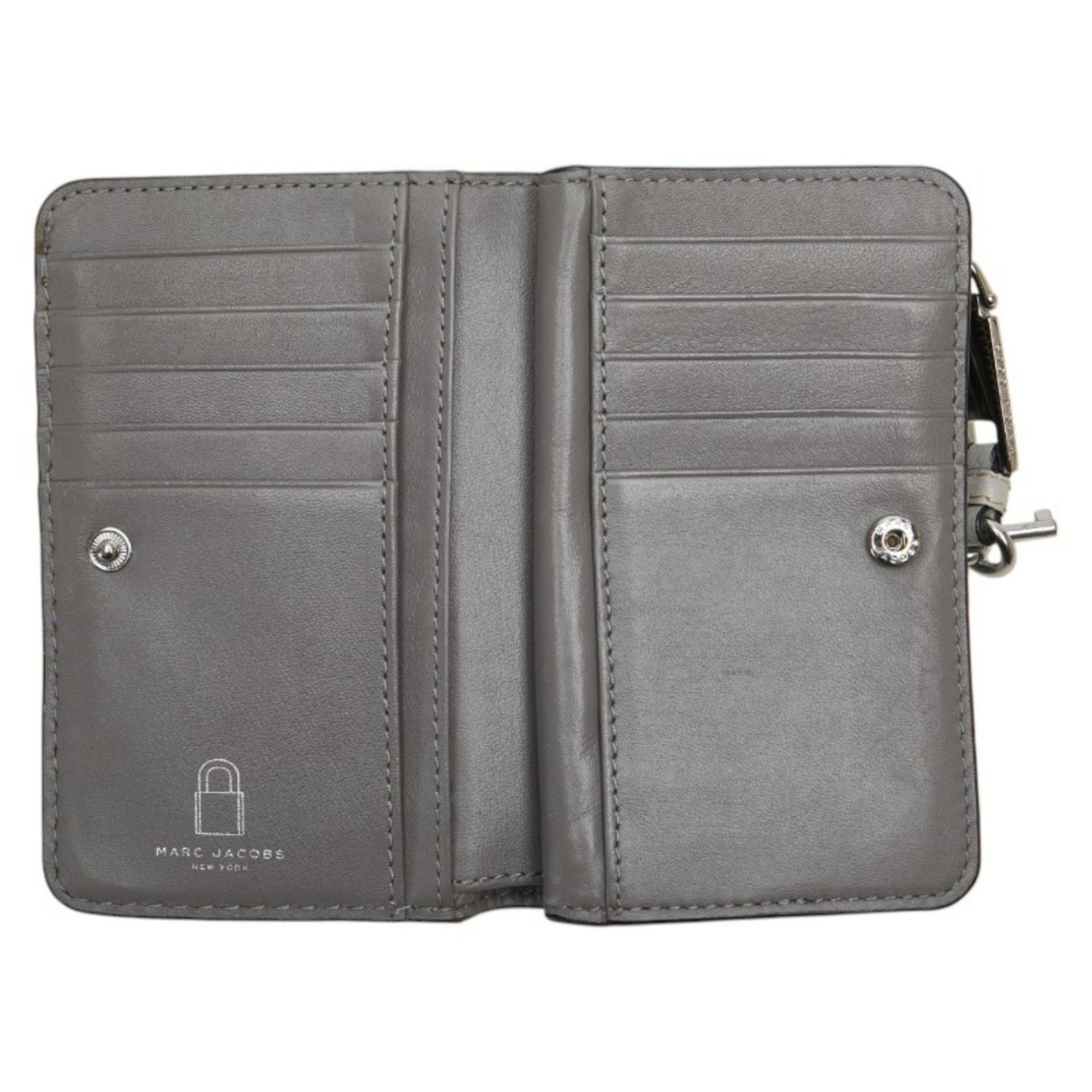 Marc Jacobs Marc Jacobs logo bifold wallet in gray leather for women. Size ONE SIZE - 6 Thumbnail