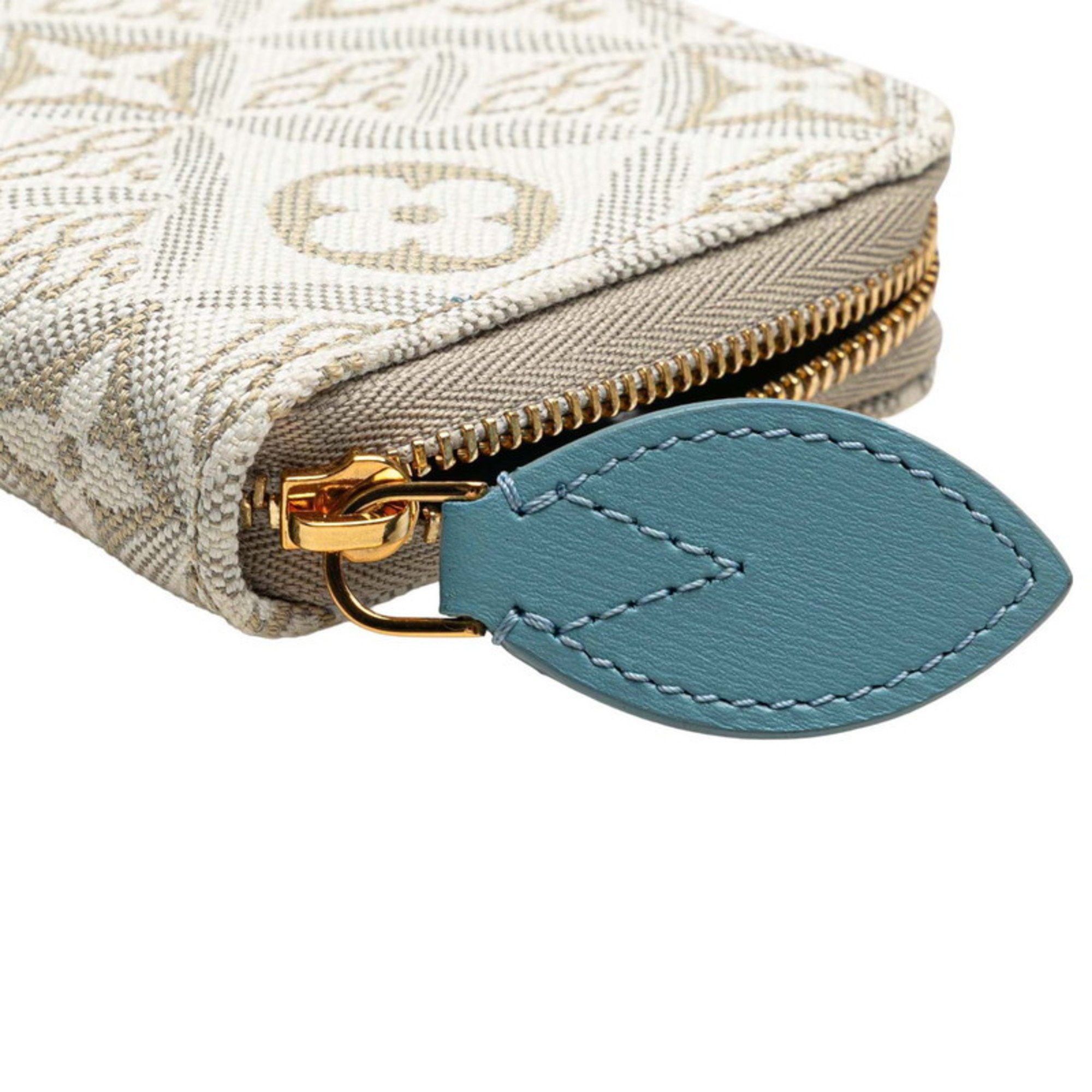 Louis Vuitton Louis Vuitton Monogram Jacquard Since1854 Zippy Coin Purse Wallet/Coin Case M69997 Beige White Canvas Leather Women's LOUIS VUITTON Size ONE SIZE - 6 Thumbnail