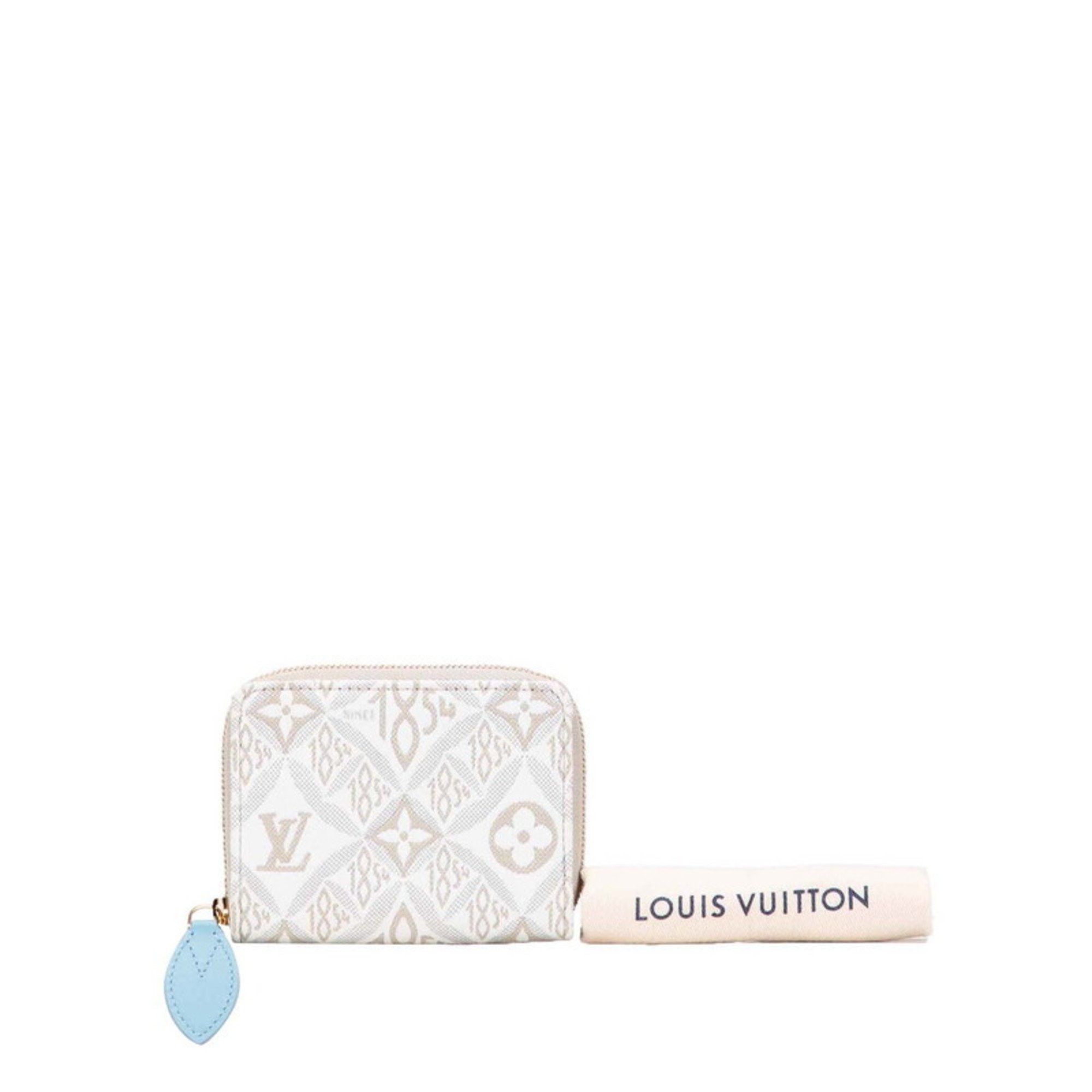 Louis Vuitton Louis Vuitton Monogram Jacquard Since1854 Zippy Coin Purse Wallet/Coin Case M69997 Beige White Canvas Leather Women's LOUIS VUITTON Size ONE SIZE - 10 Thumbnail