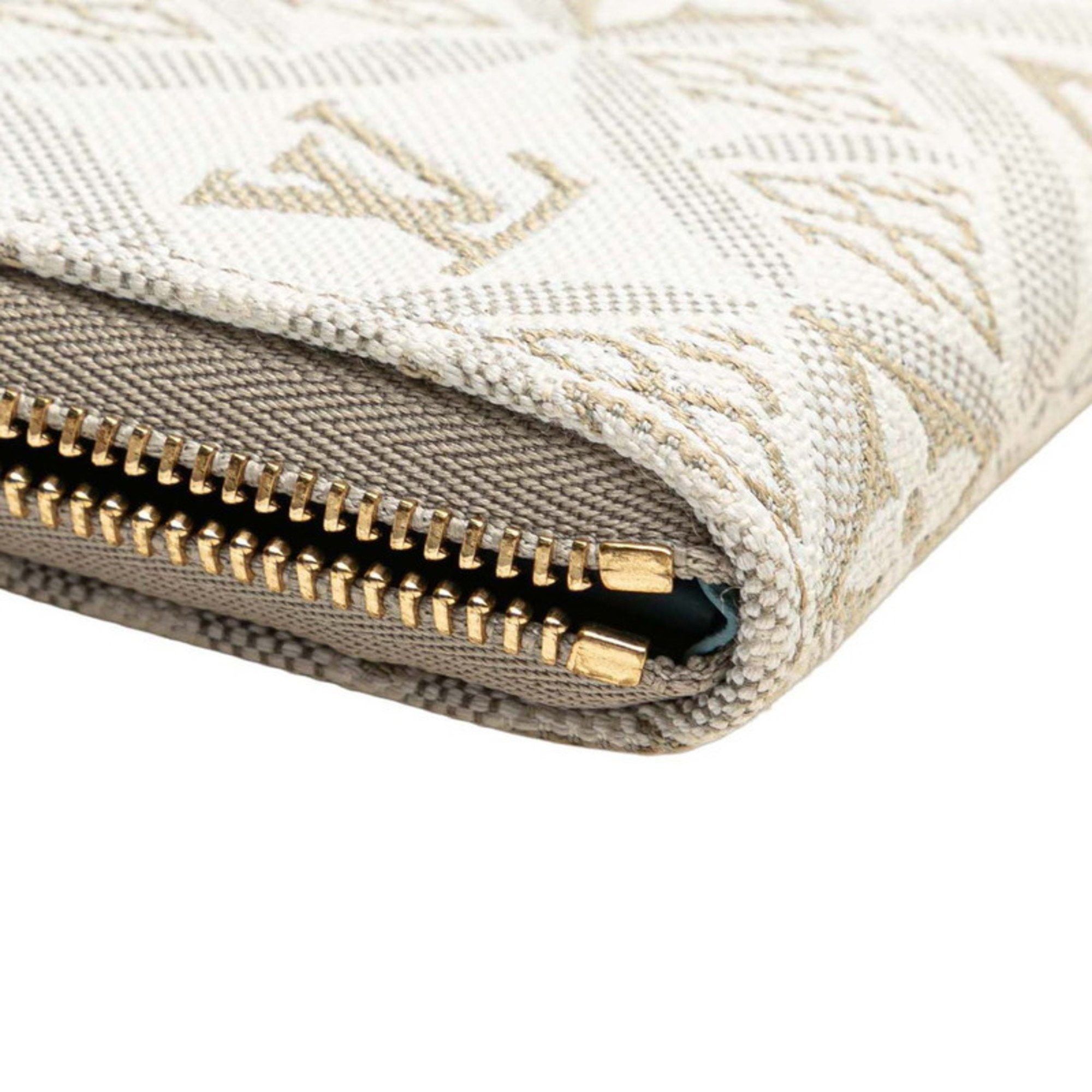 Louis Vuitton Louis Vuitton Monogram Jacquard Since1854 Zippy Coin Purse Wallet/Coin Case M69997 Beige White Canvas Leather Women's LOUIS VUITTON Size ONE SIZE - 5 Thumbnail