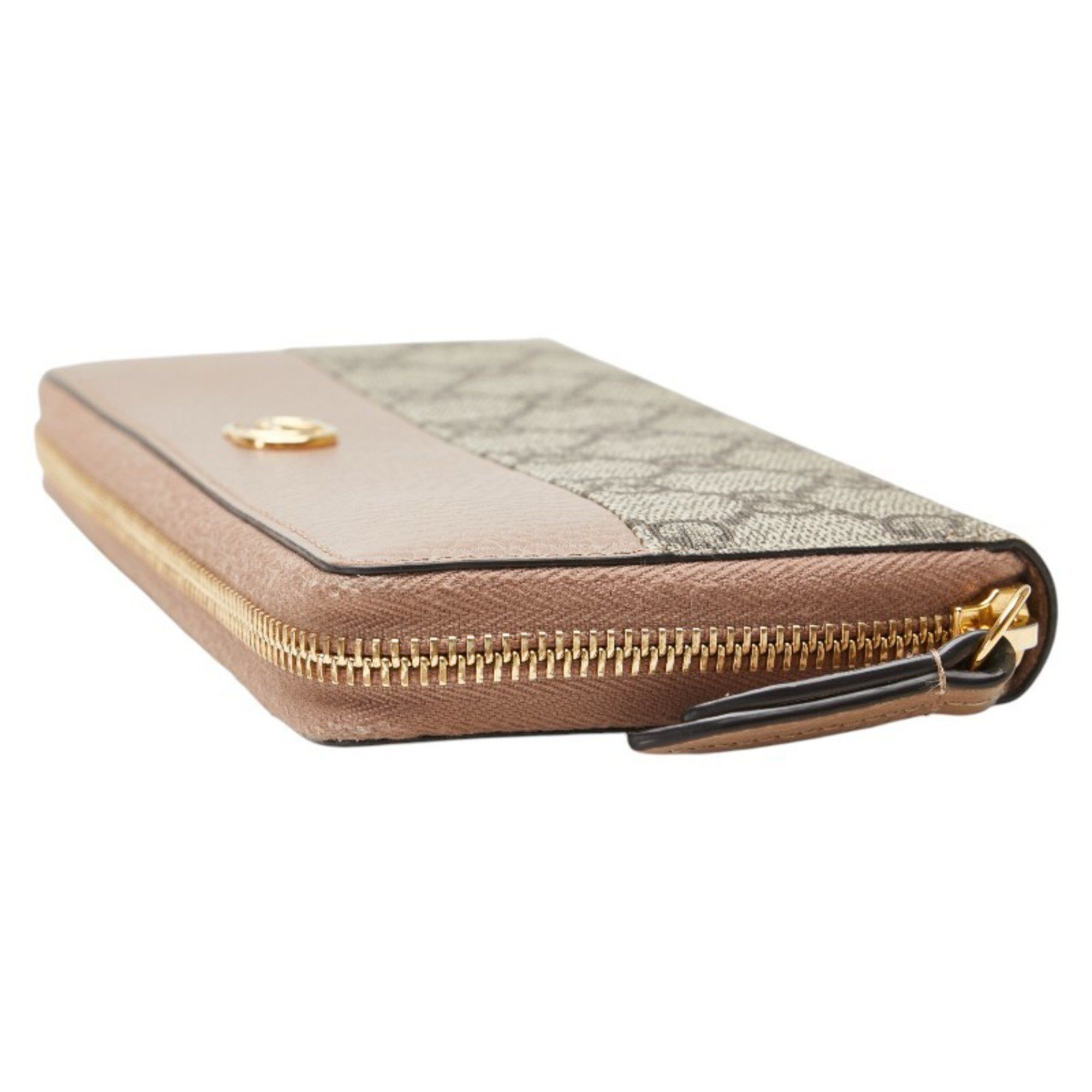 Gucci Gucci GG Marmont Zip-Around Long Wallet 456117 Beige Leather Women's GUCCI Size ONE SIZE - 4 Thumbnail