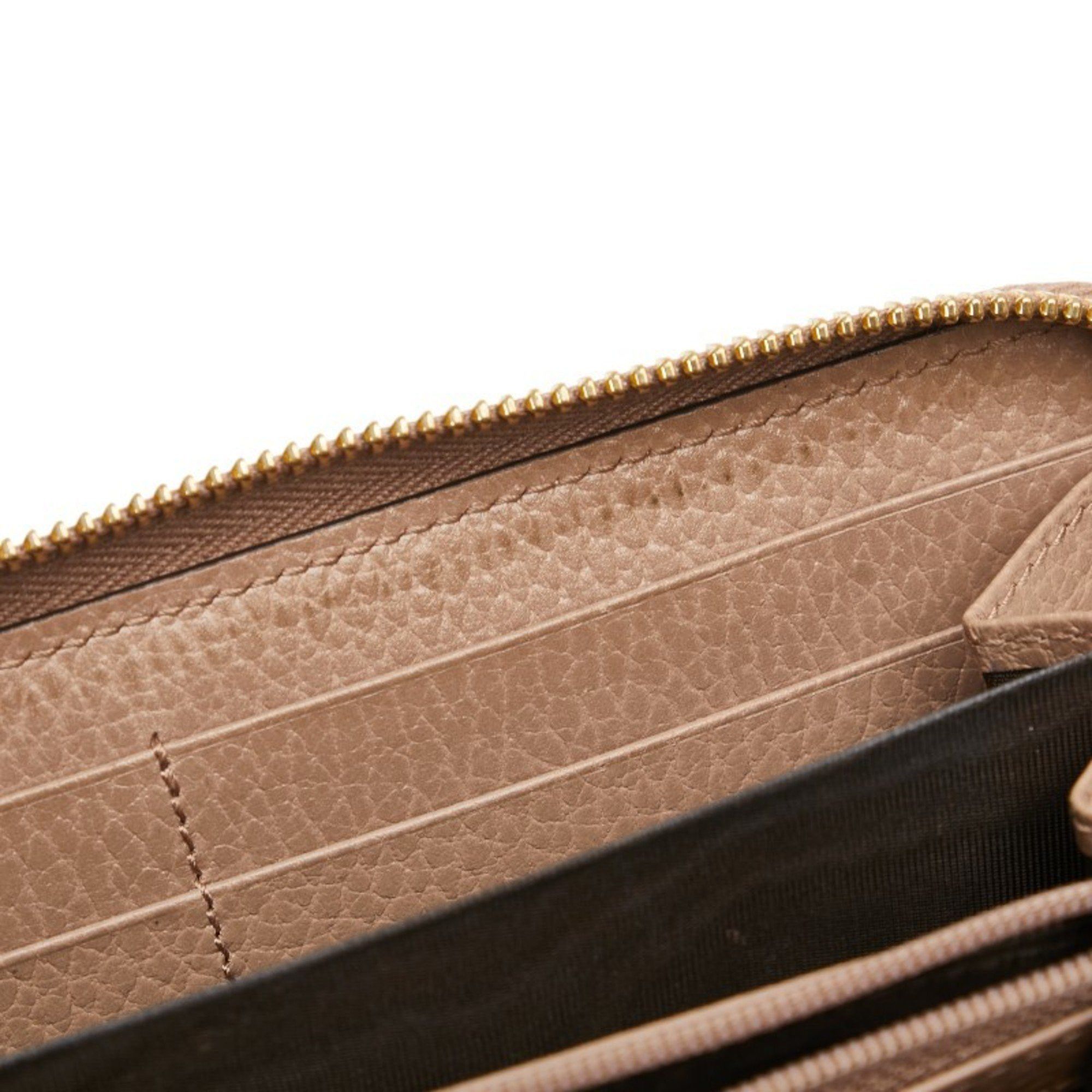 Gucci Gucci GG Marmont Zip-Around Long Wallet 456117 Beige Leather Women's GUCCI Size ONE SIZE - 6 Thumbnail