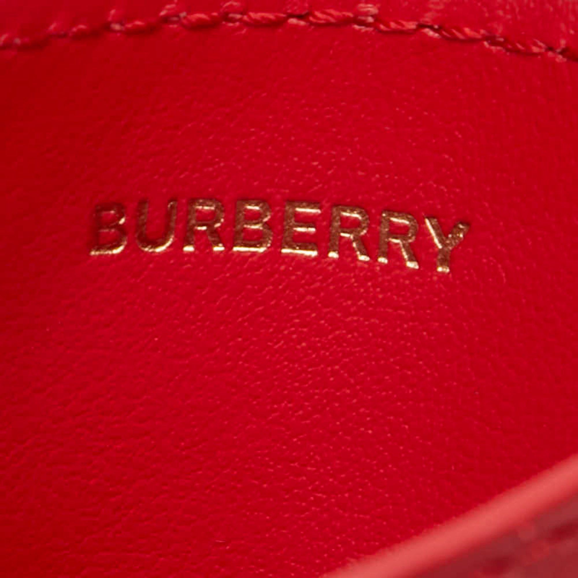 Burberry Burberry TB Monogram Quilted Business Card Case in Red and Gold Leather for Women Size ONE SIZE - 8 Thumbnail