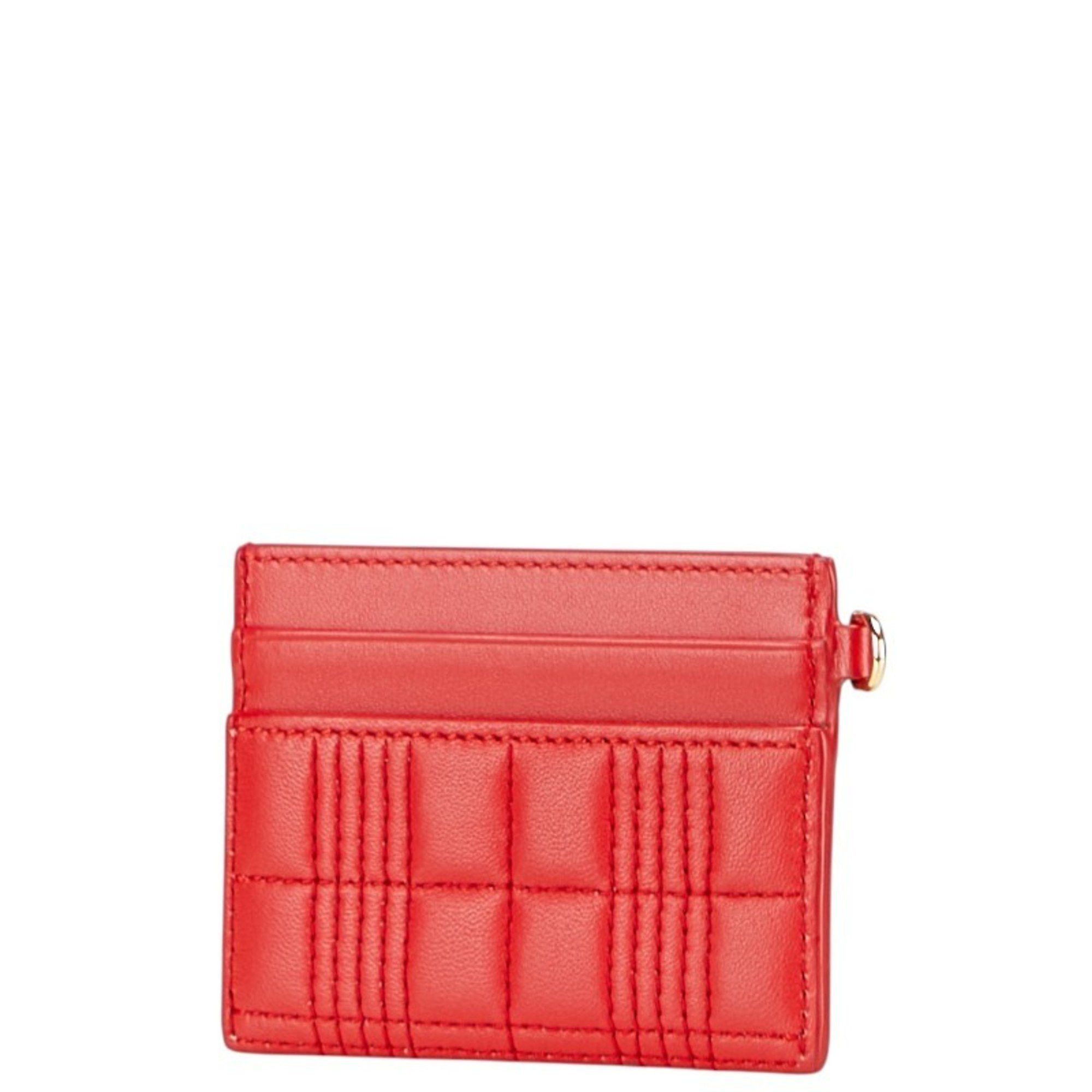 Burberry Burberry TB Monogram Quilted Business Card Case in Red and Gold Leather for Women Size ONE SIZE - 2 Thumbnail