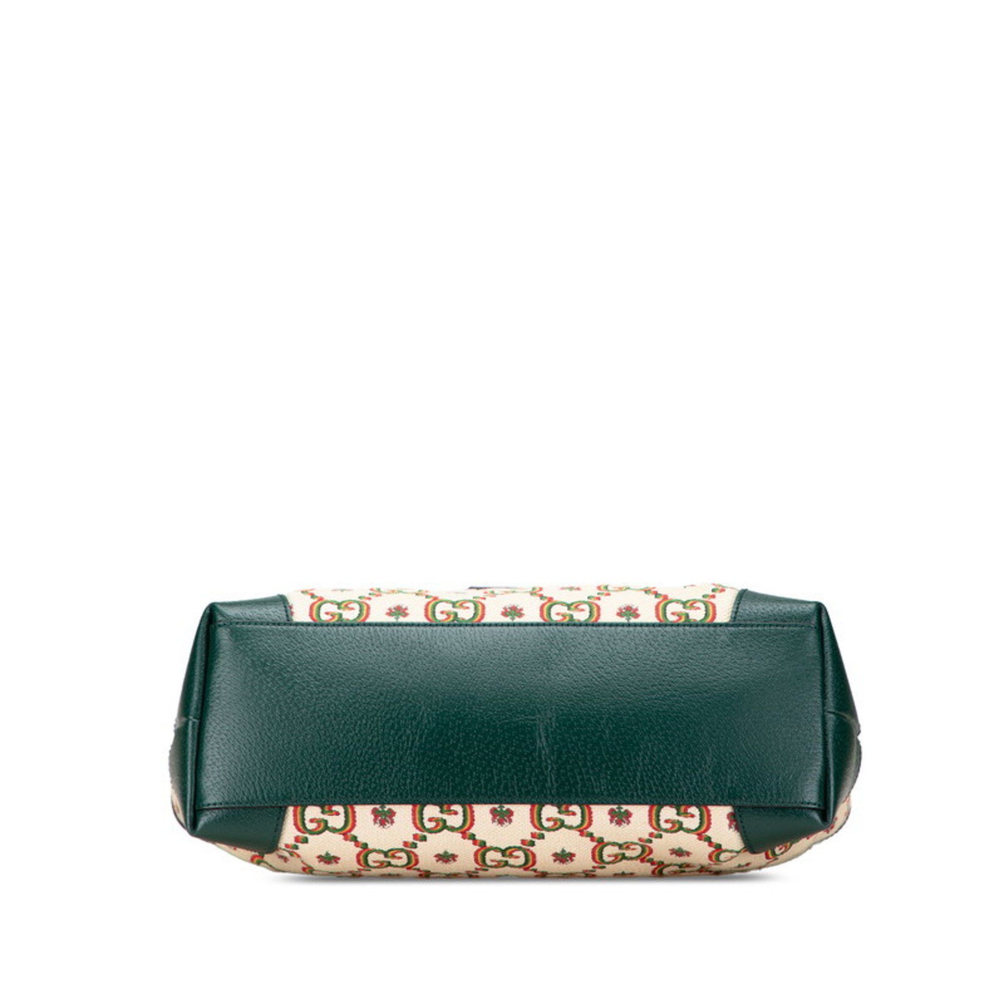 Gucci Gucci Ophidia 100th Anniversary Limited Edition Tote Bag 676681 Beige Green Multicolor Canvas Leather Women's GUCCI Size ONE SIZE - 3 Thumbnail