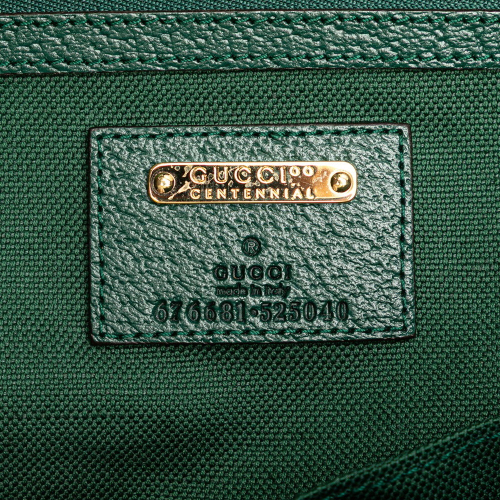 Gucci Gucci Ophidia 100th Anniversary Limited Edition Tote Bag 676681 Beige Green Multicolor Canvas Leather Women's GUCCI Size ONE SIZE - 9 Thumbnail