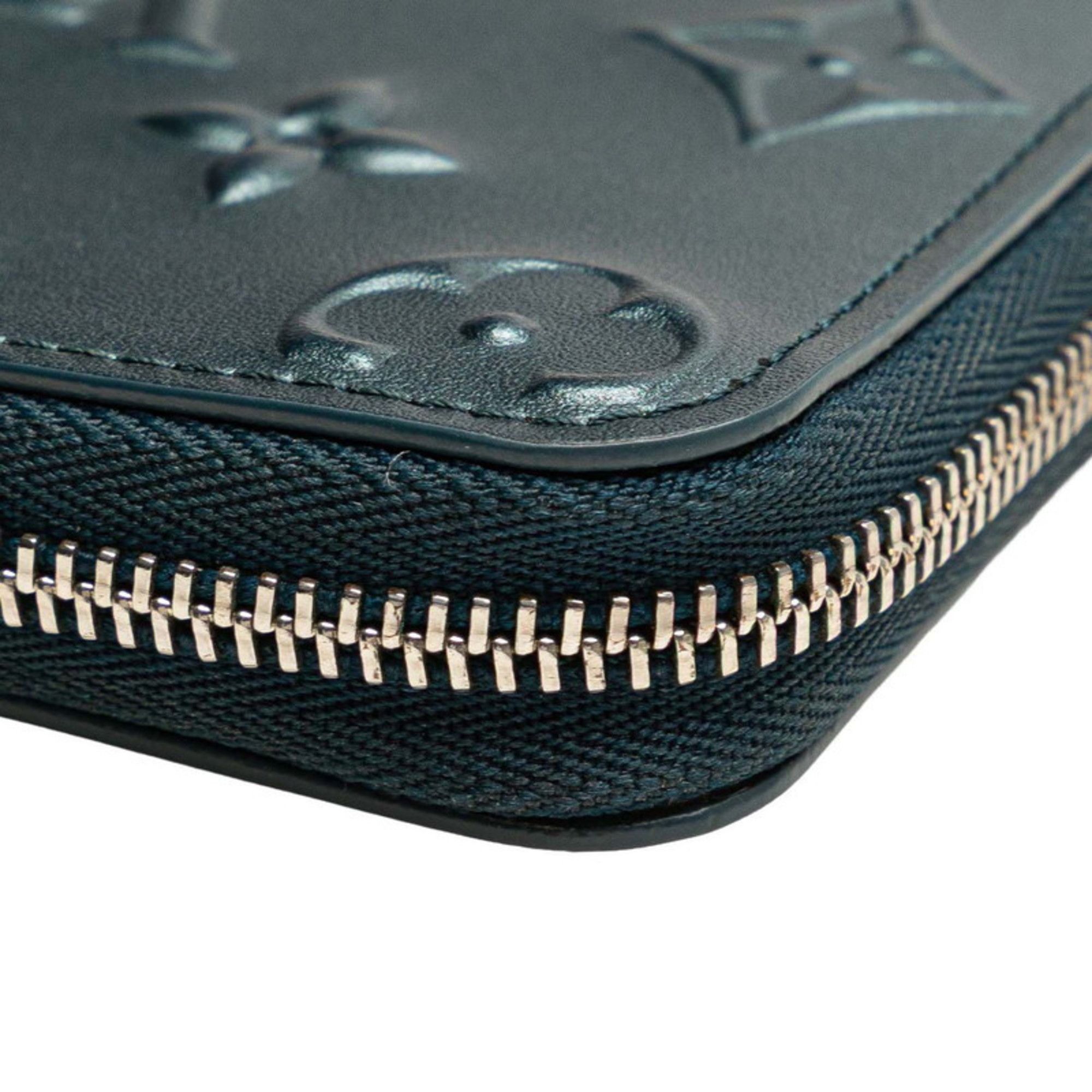 Louis Vuitton Louis Vuitton Moonogram Zippy Coin Purse M81860 Steel Blue Leather Women's LOUIS VUITTON Size ONE SIZE - 6 Thumbnail