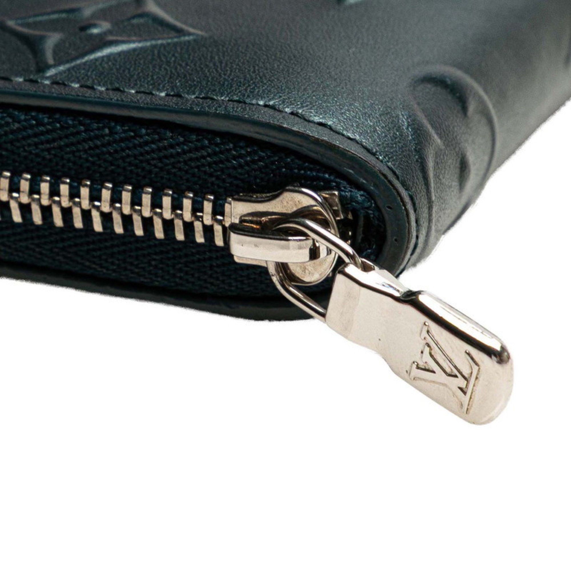 Louis Vuitton Louis Vuitton Moonogram Zippy Coin Purse M81860 Steel Blue Leather Women's LOUIS VUITTON Size ONE SIZE - 7 Thumbnail