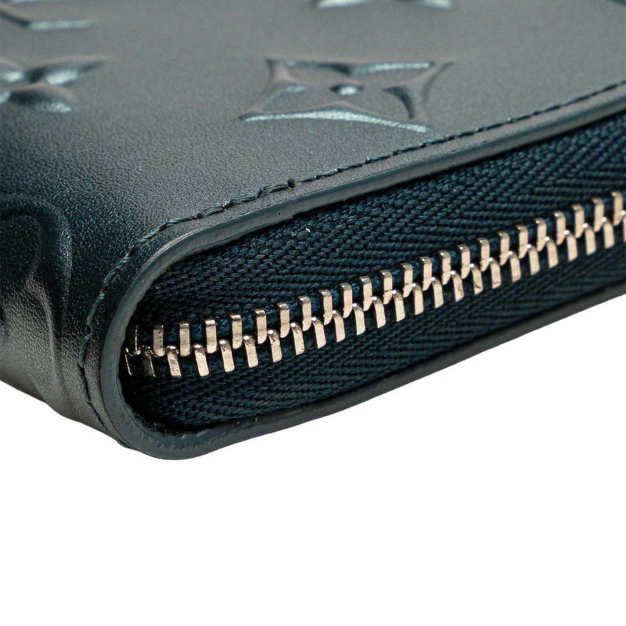 Louis Vuitton Louis Vuitton Moonogram Zippy Coin Purse M81860 Steel Blue Leather Women's LOUIS VUITTON Size ONE SIZE - 4 Thumbnail