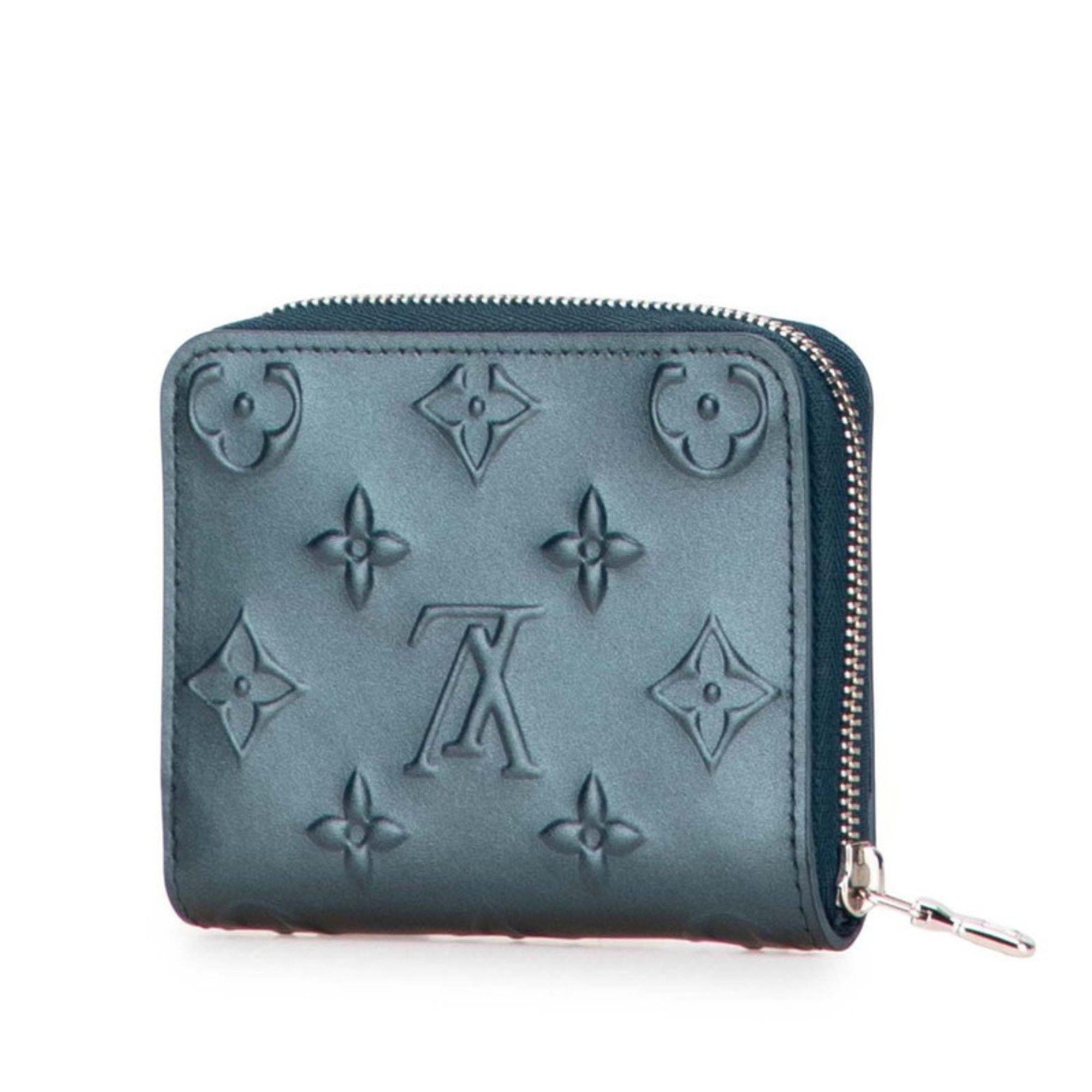 Louis Vuitton Louis Vuitton Moonogram Zippy Coin Purse M81860 Steel Blue Leather Women's LOUIS VUITTON Size ONE SIZE - 2 Thumbnail