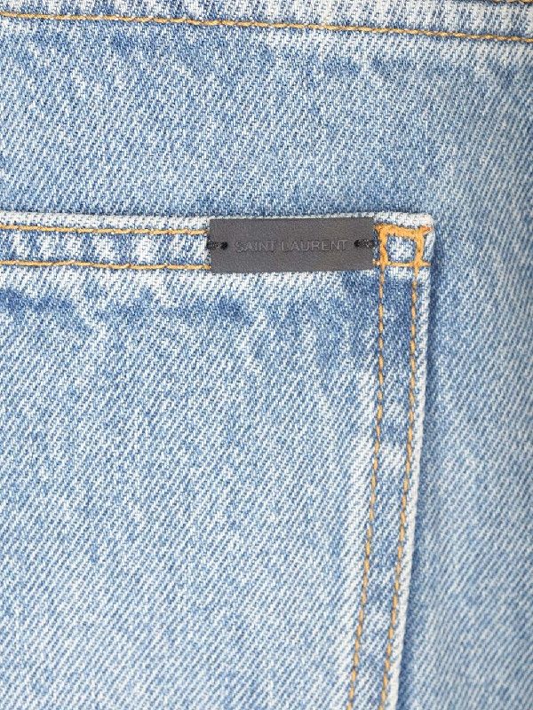 Saint Laurent Paris long extreme baggy jeans in lake medium blue denim Size US 29 - 4 Thumbnail