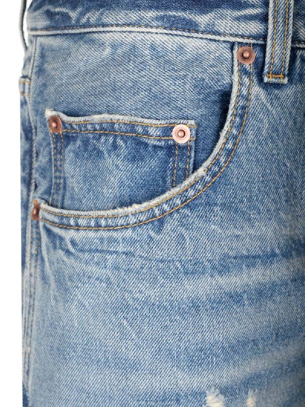 Saint Laurent Paris long extreme baggy jeans in lake medium blue denim Size US 29 - 3 Thumbnail