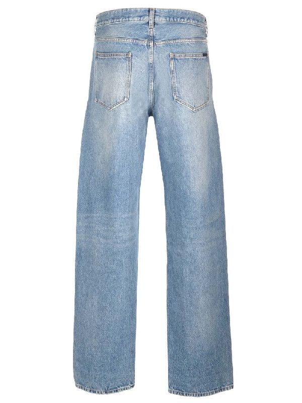 Saint Laurent Paris long extreme baggy jeans in lake medium blue denim Size US 29 - 2 Thumbnail