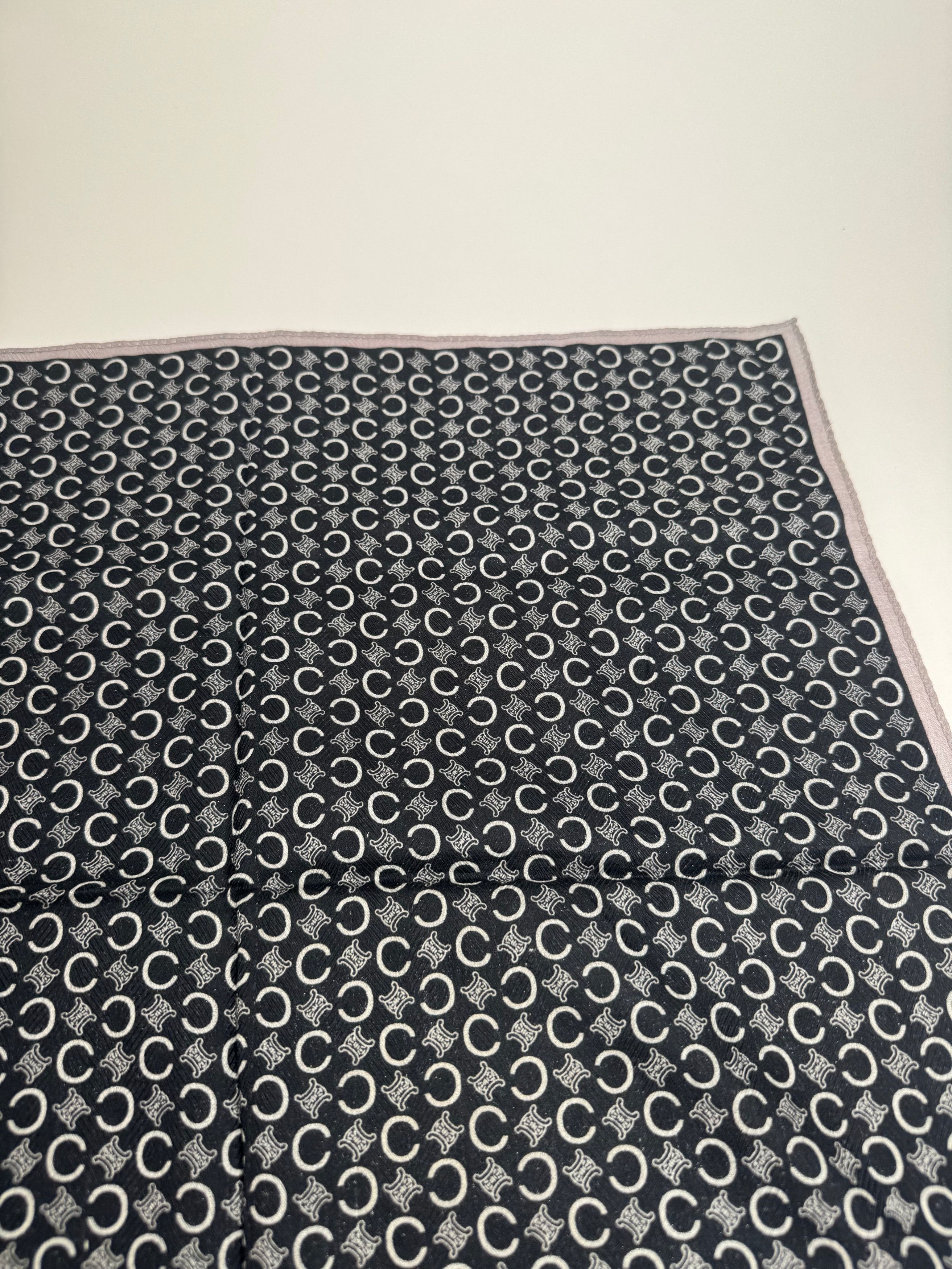 Celine Vintage Macadam Monogram Scarf Black white Size ONE SIZE - 7 Thumbnail