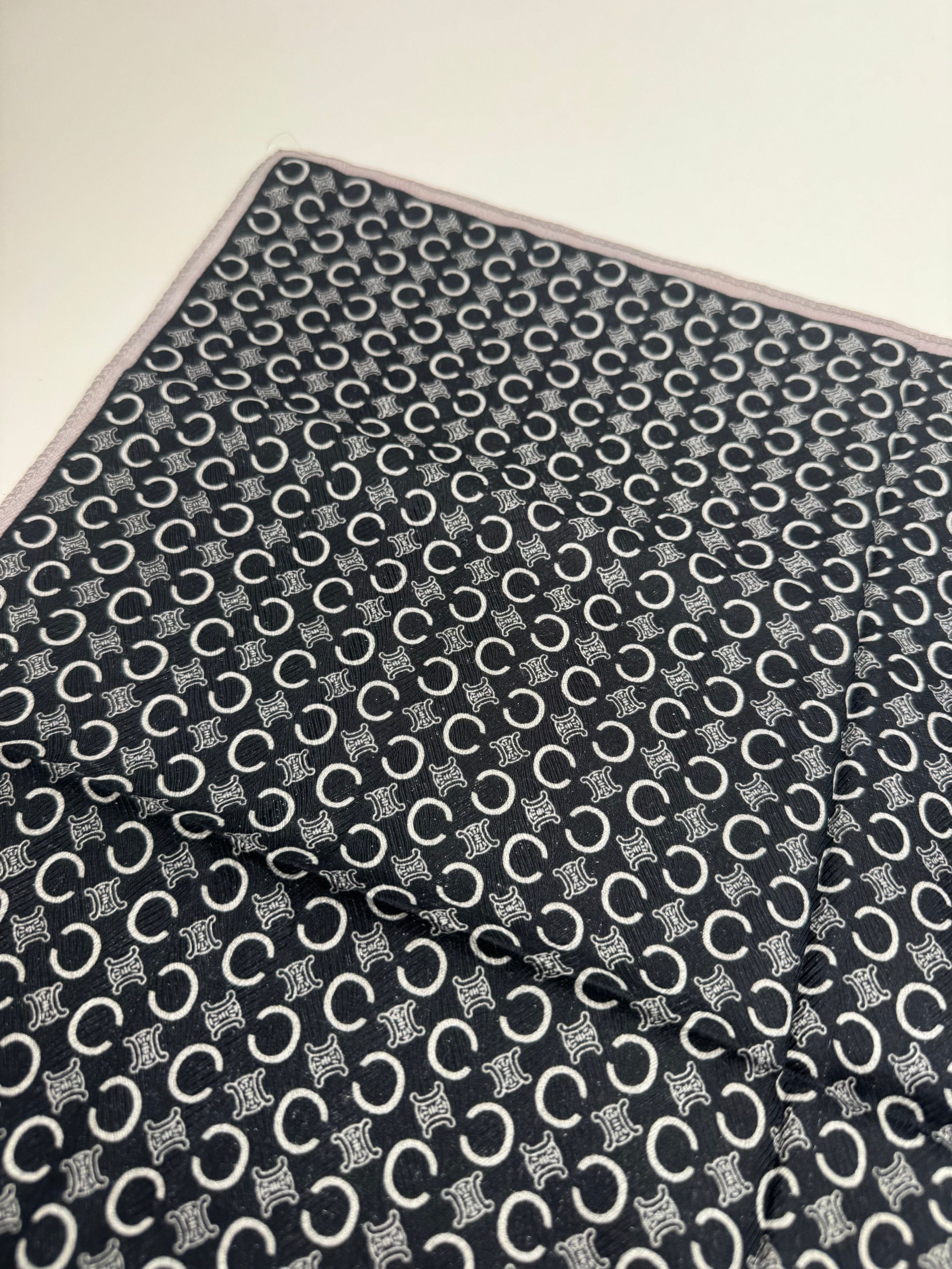 Celine Vintage Macadam Monogram Scarf Black white Size ONE SIZE - 6 Thumbnail