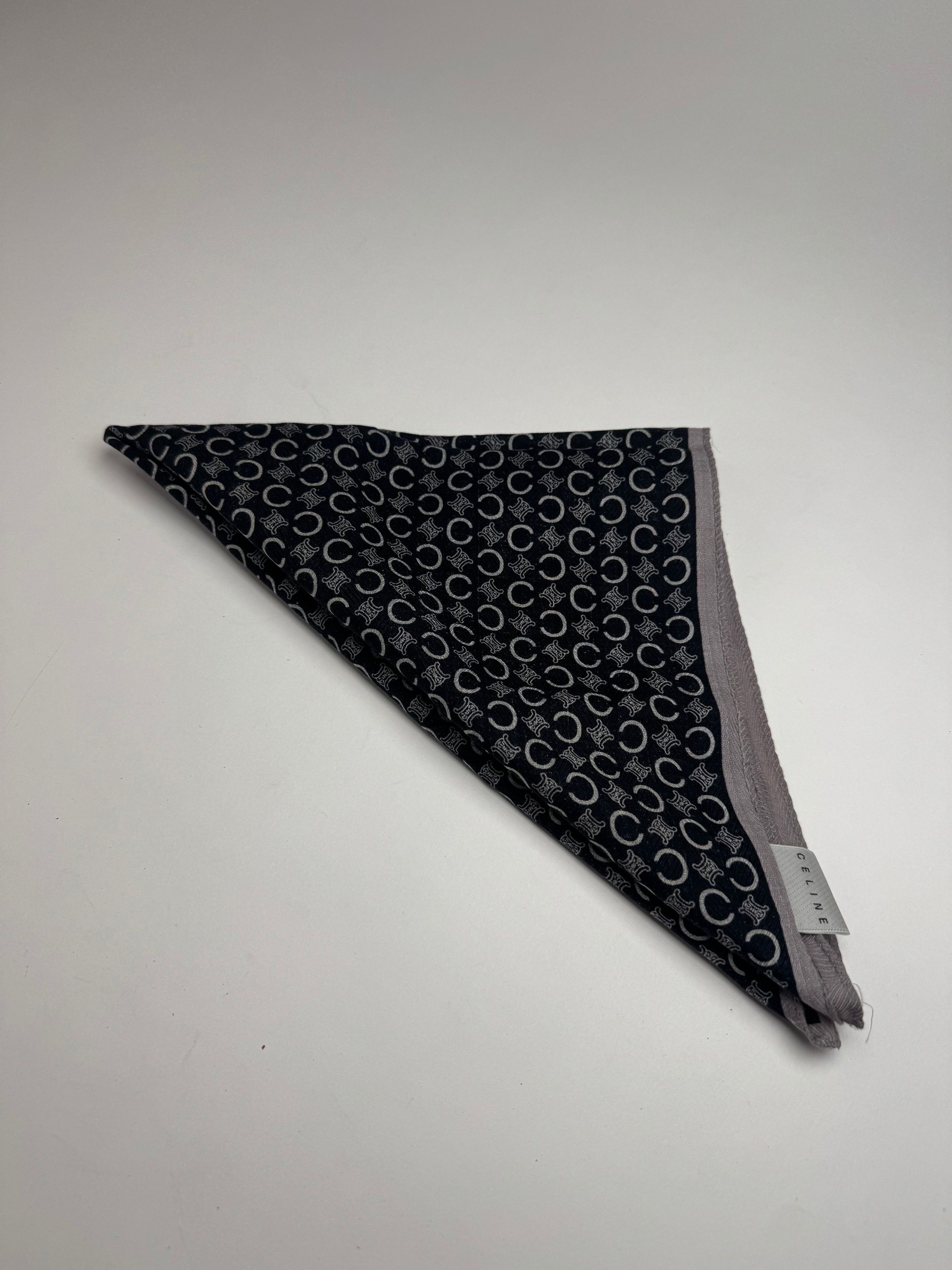 Celine Vintage Macadam Monogram Scarf Black white Size ONE SIZE - 10 Thumbnail