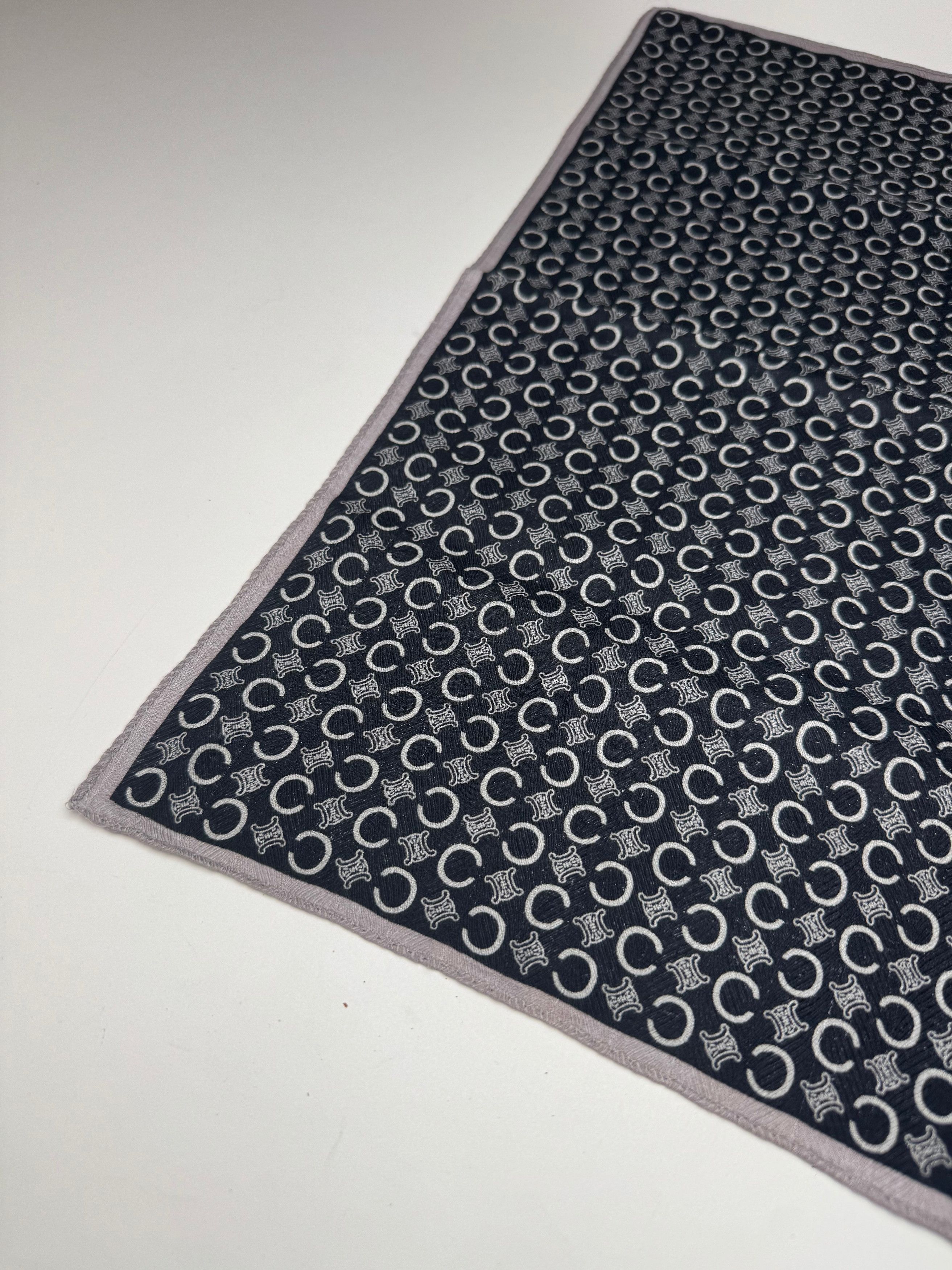 Celine Vintage Macadam Monogram Scarf Black white Size ONE SIZE - 3 Thumbnail