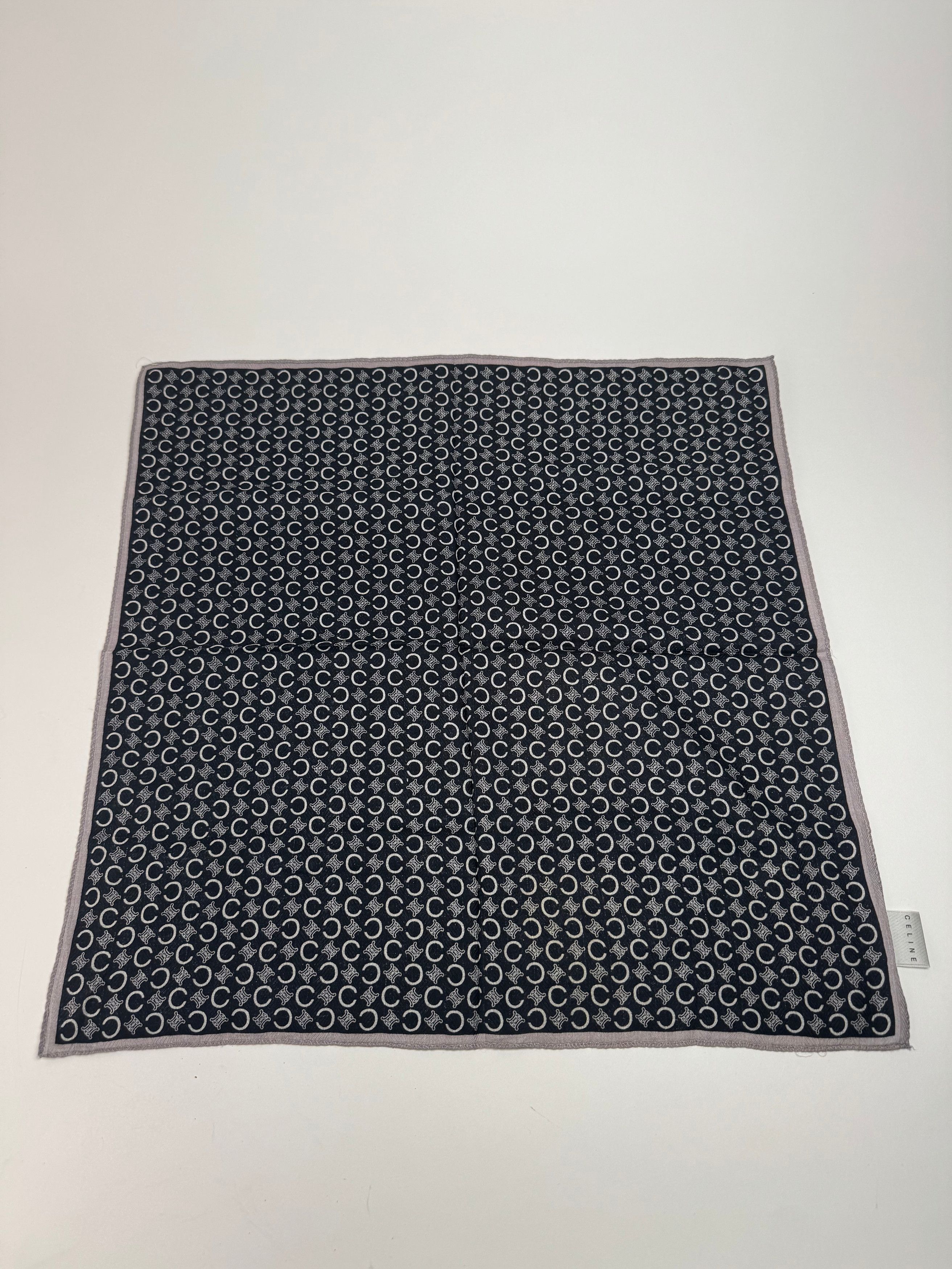 Celine Vintage Macadam Monogram Scarf Black white Size ONE SIZE - 4 Thumbnail
