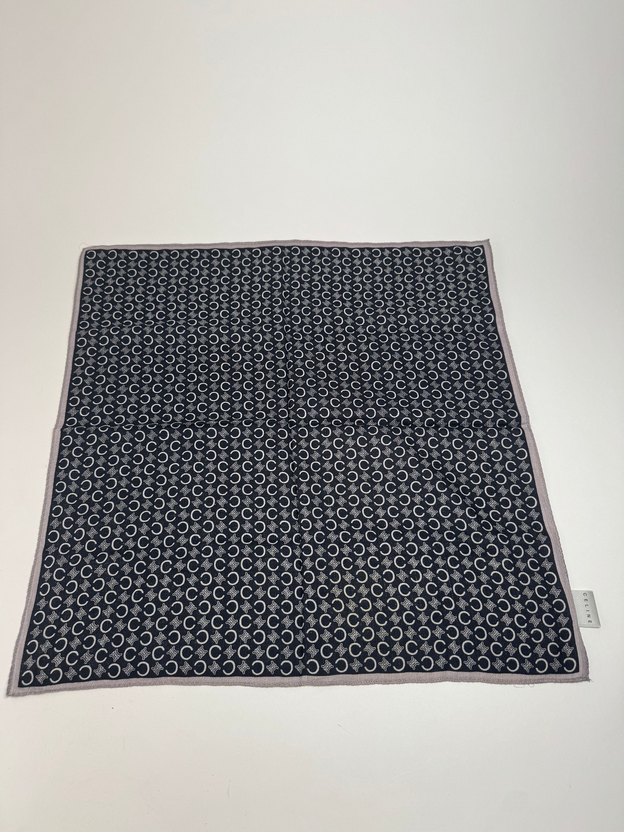 Celine Vintage Macadam Monogram Scarf Black white Size ONE SIZE - 11 Thumbnail