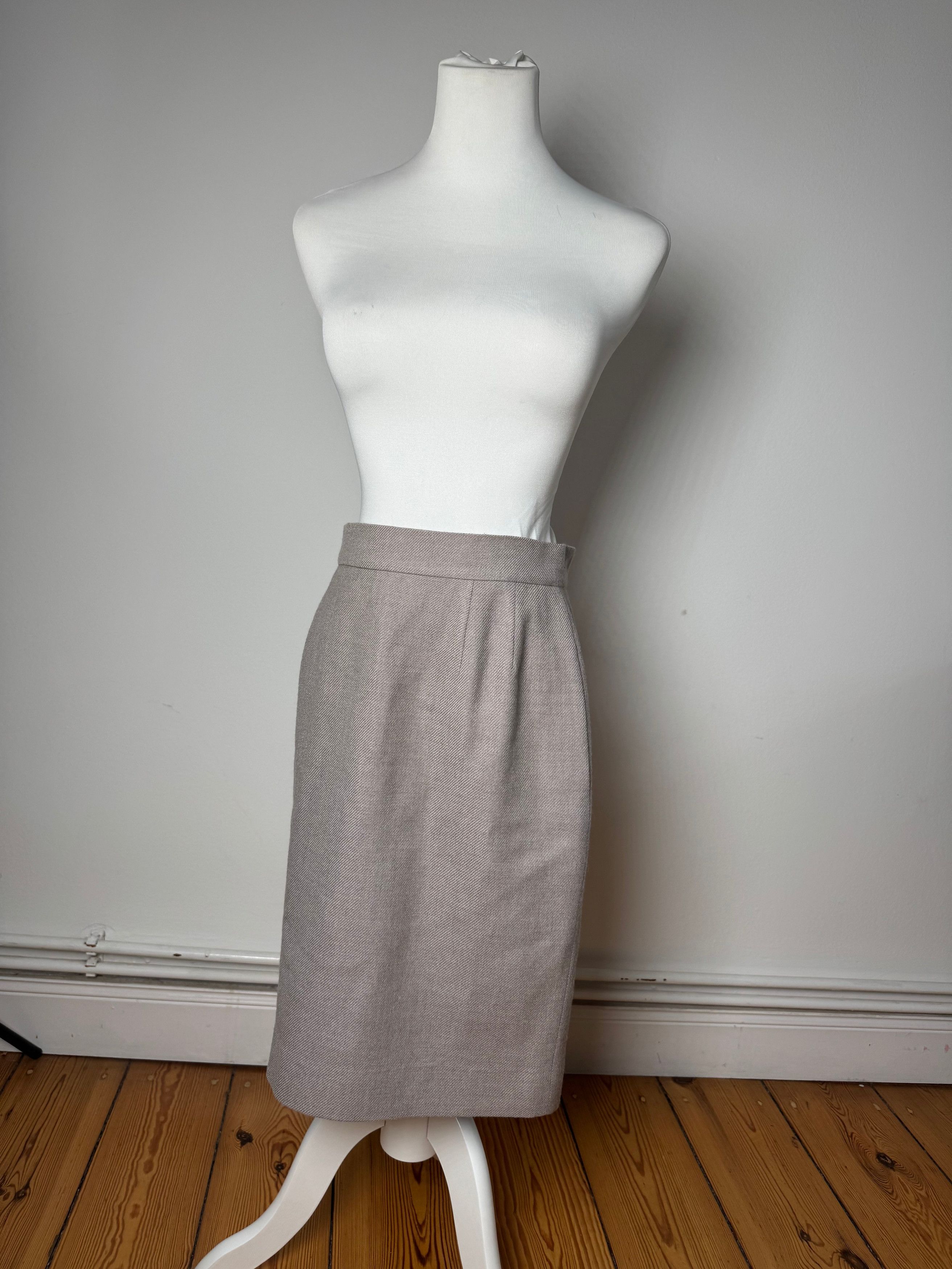 Dior Vintage Wool Skirt Ecru LL Size 34" / US 12 / IT 48 - 14 Thumbnail