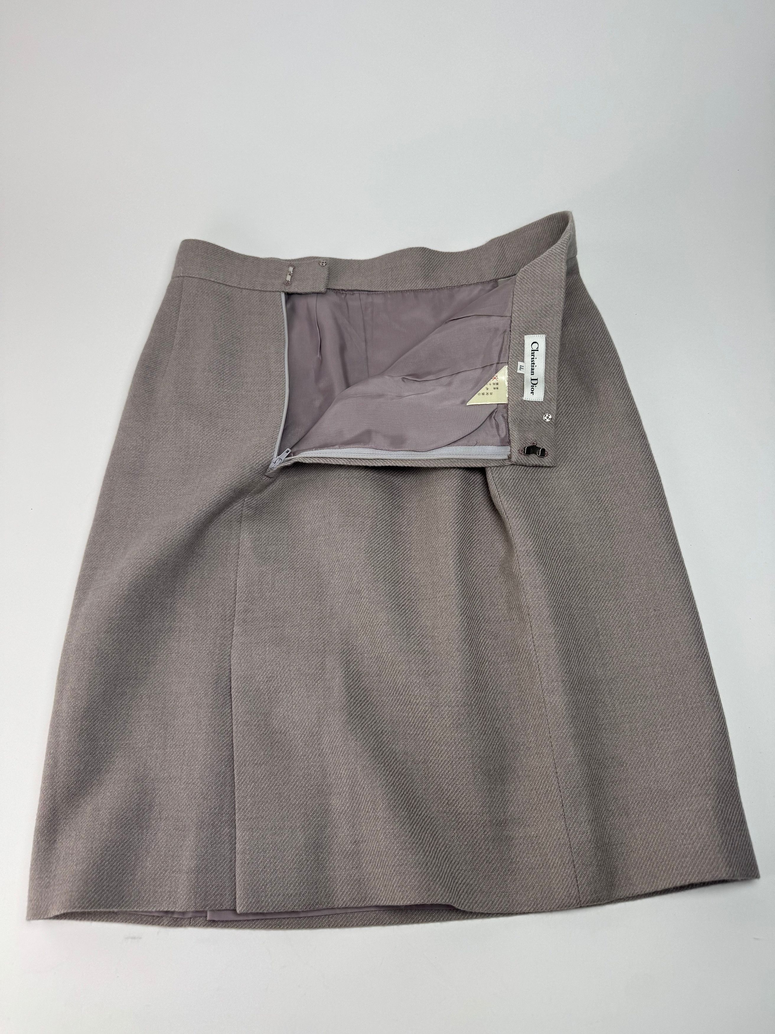 Dior Vintage Wool Skirt Ecru LL Size 34" / US 12 / IT 48 - 10 Thumbnail
