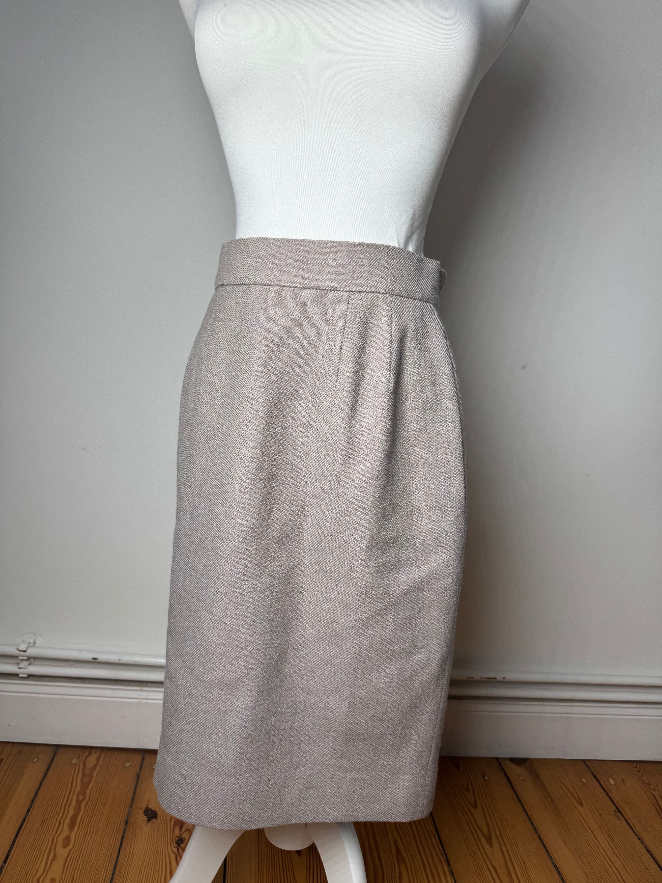 Dior Vintage Wool Skirt Ecru LL Size 34" / US 12 / IT 48 - 7 Thumbnail
