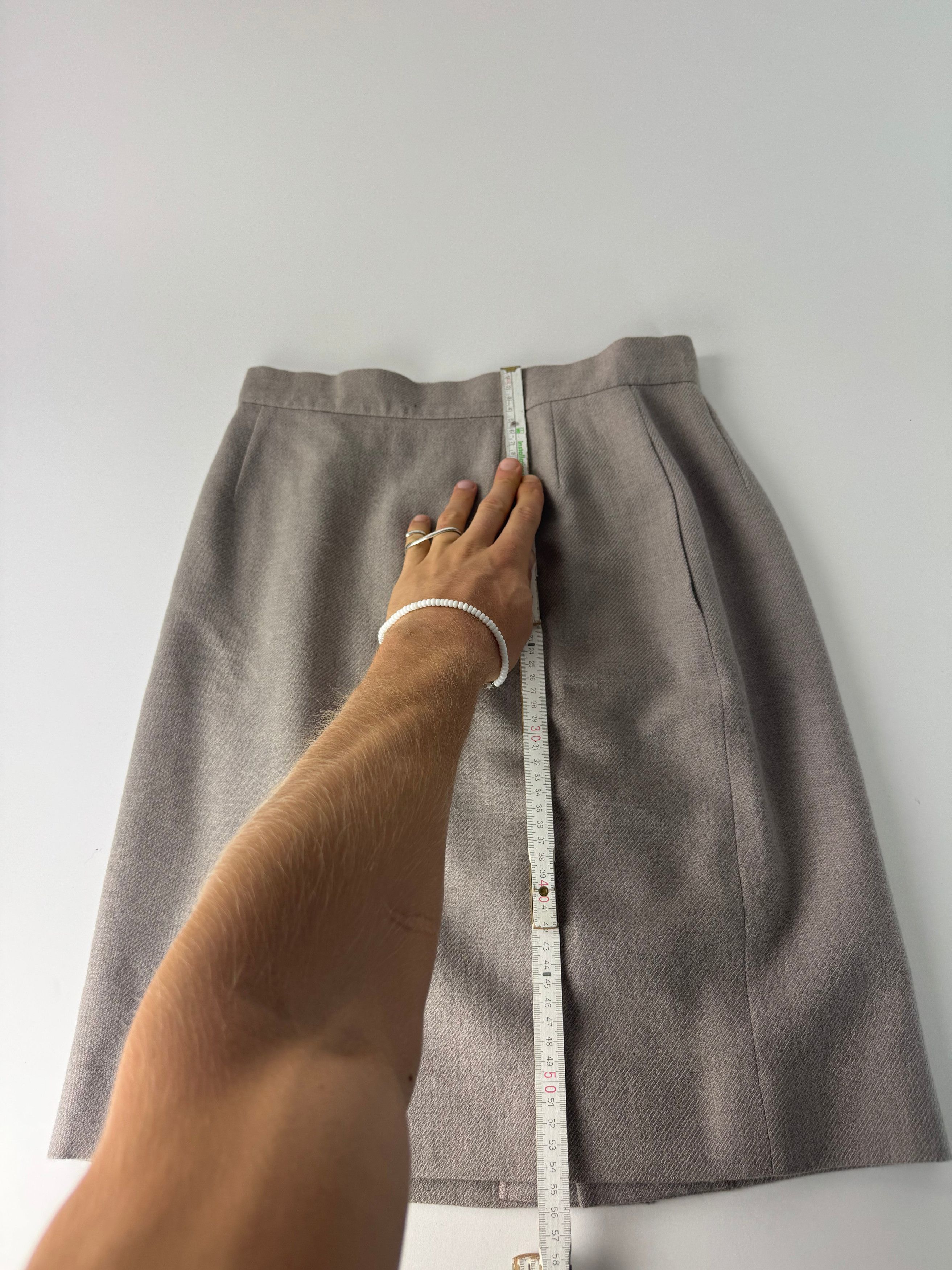 Dior Vintage Wool Skirt Ecru LL Size 34" / US 12 / IT 48 - 8 Thumbnail