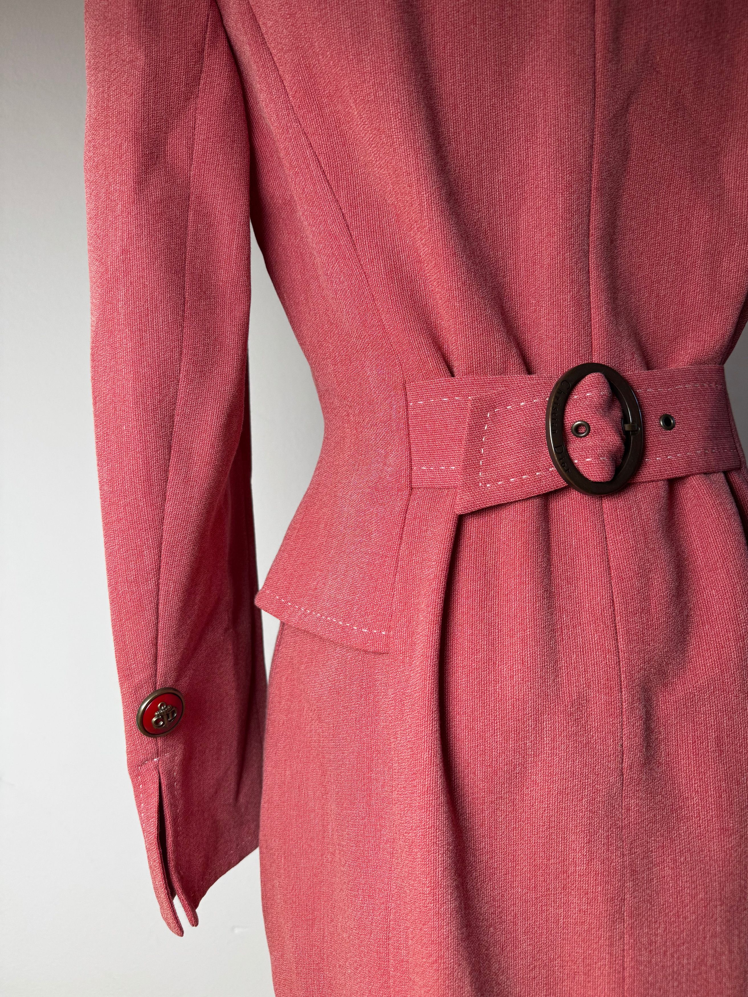 Dior Vintage Wool Costume / Dress Red M Size L / US 10 / IT 46 - 15 Thumbnail