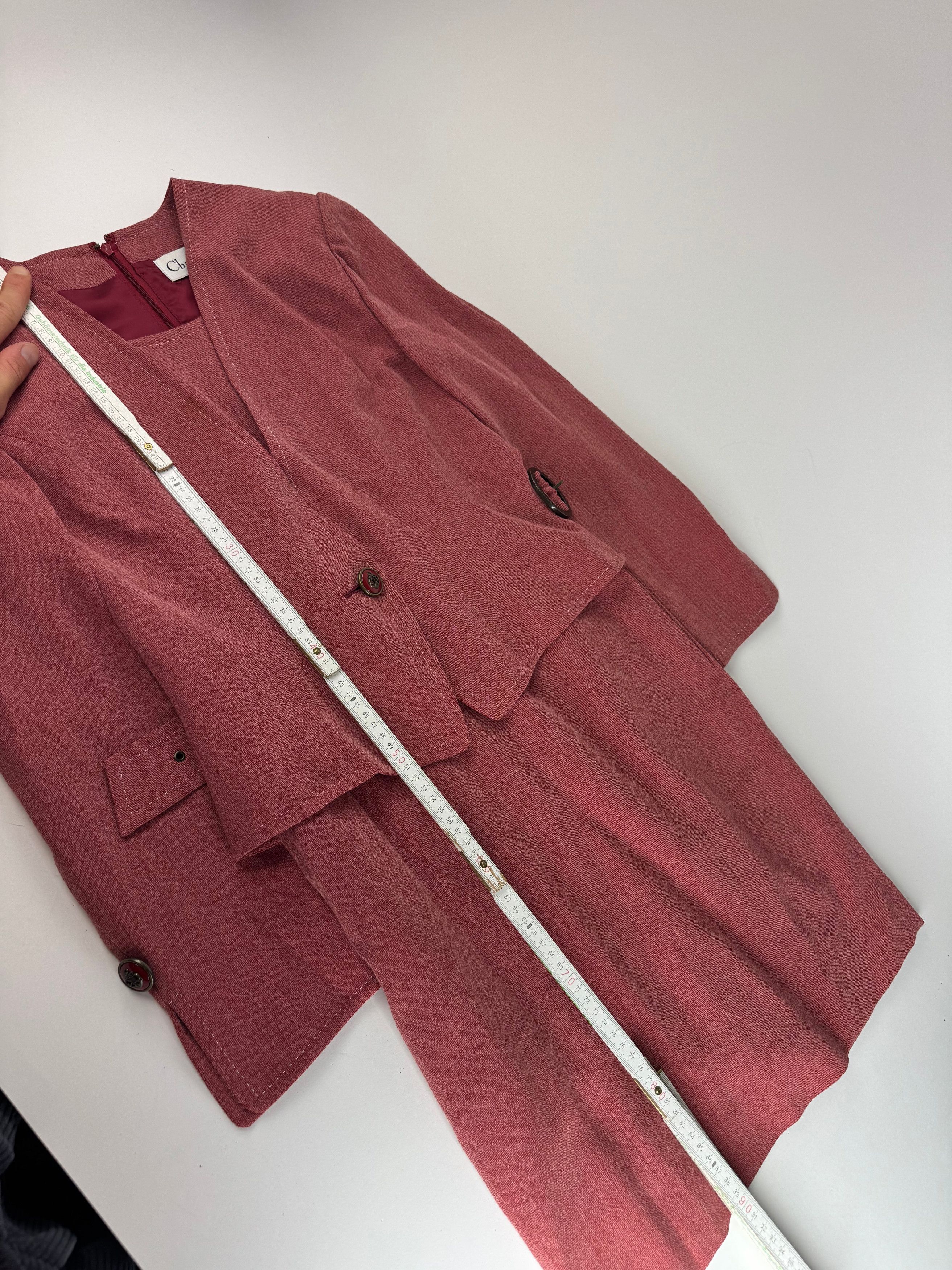 Dior Vintage Wool Costume / Dress Red M Size L / US 10 / IT 46 - 8 Thumbnail