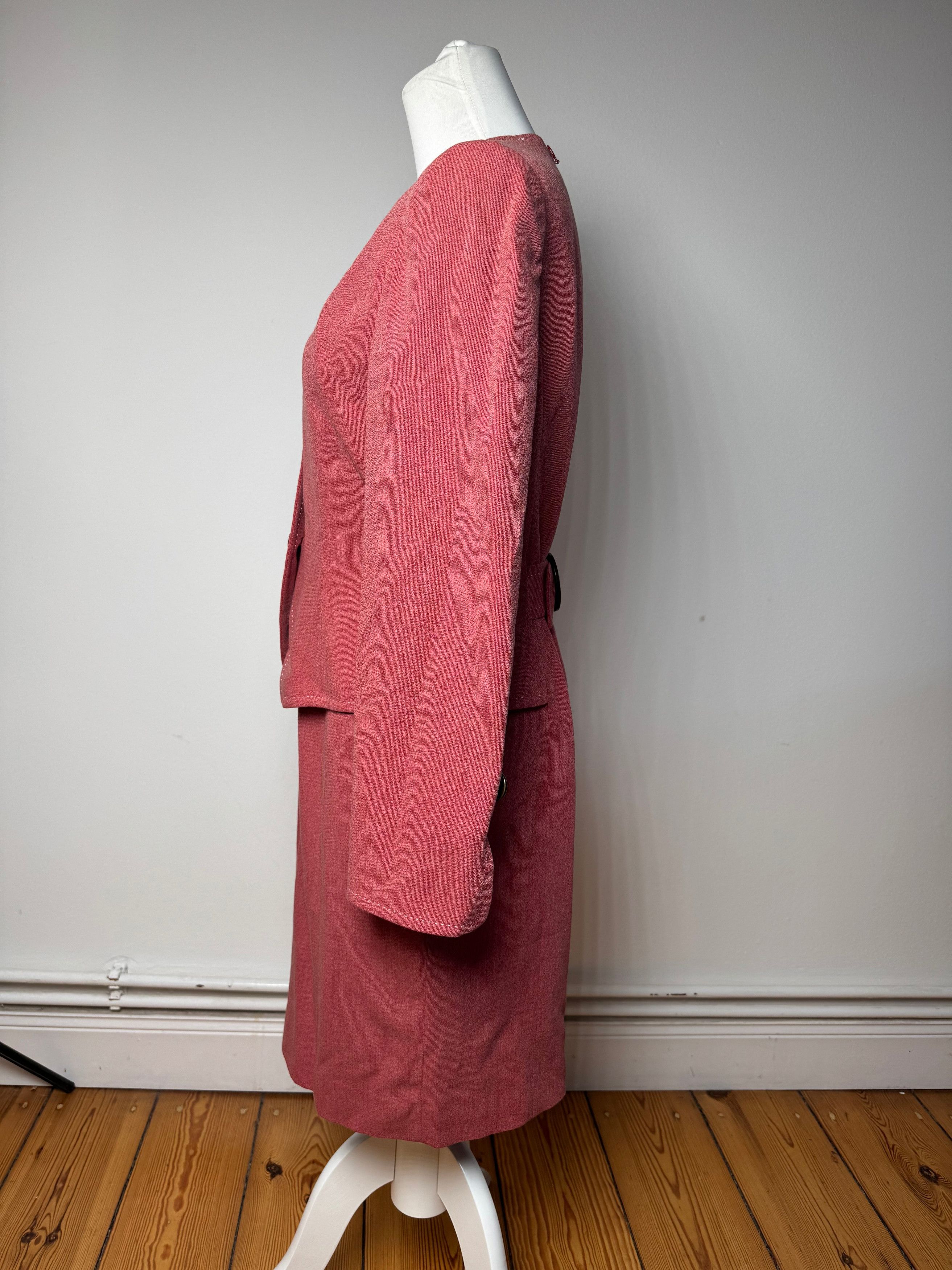 Dior Vintage Wool Costume / Dress Red M Size L / US 10 / IT 46 - 2 Thumbnail