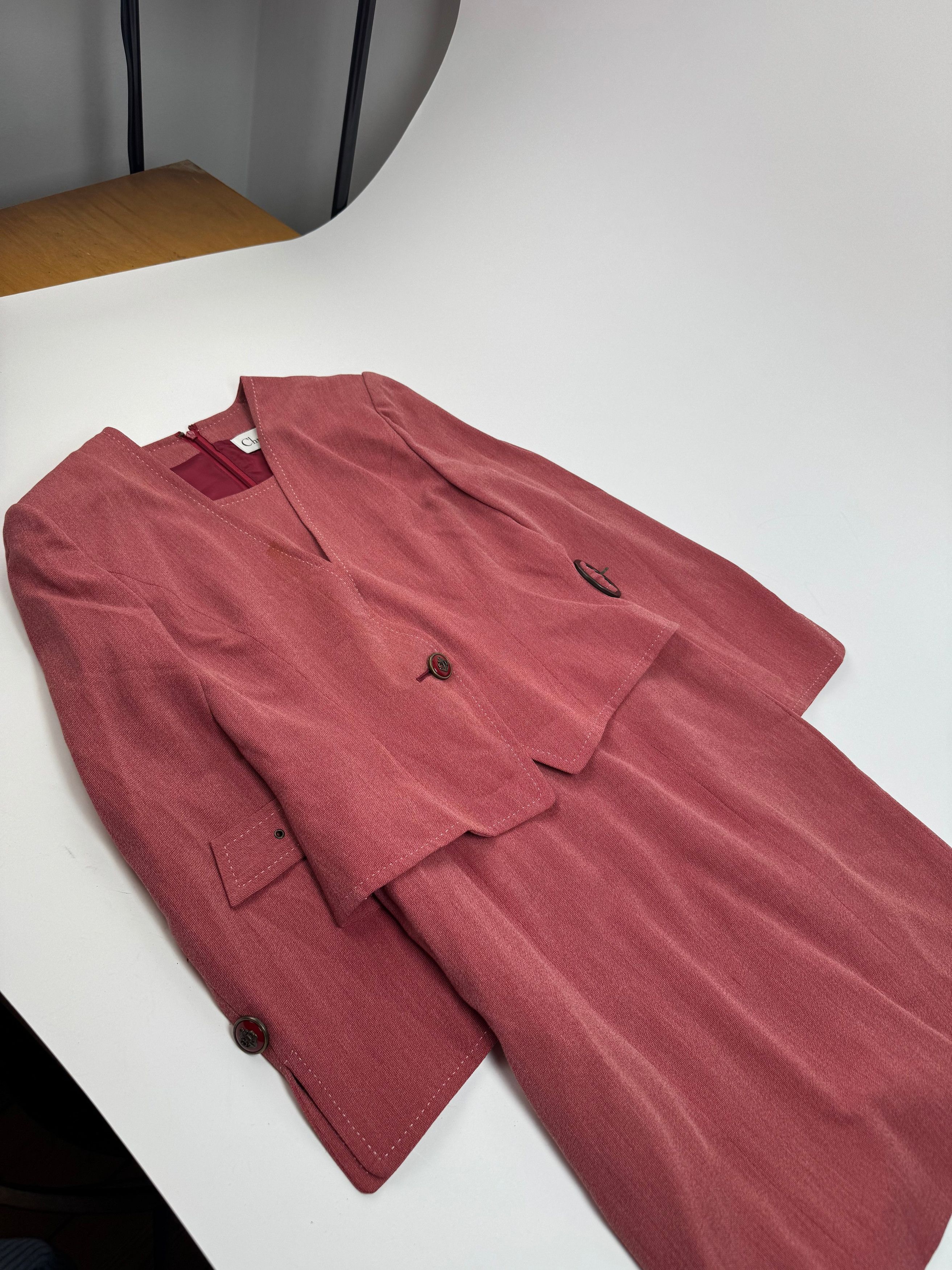 Dior Vintage Wool Costume / Dress Red M Size L / US 10 / IT 46 - 5 Thumbnail