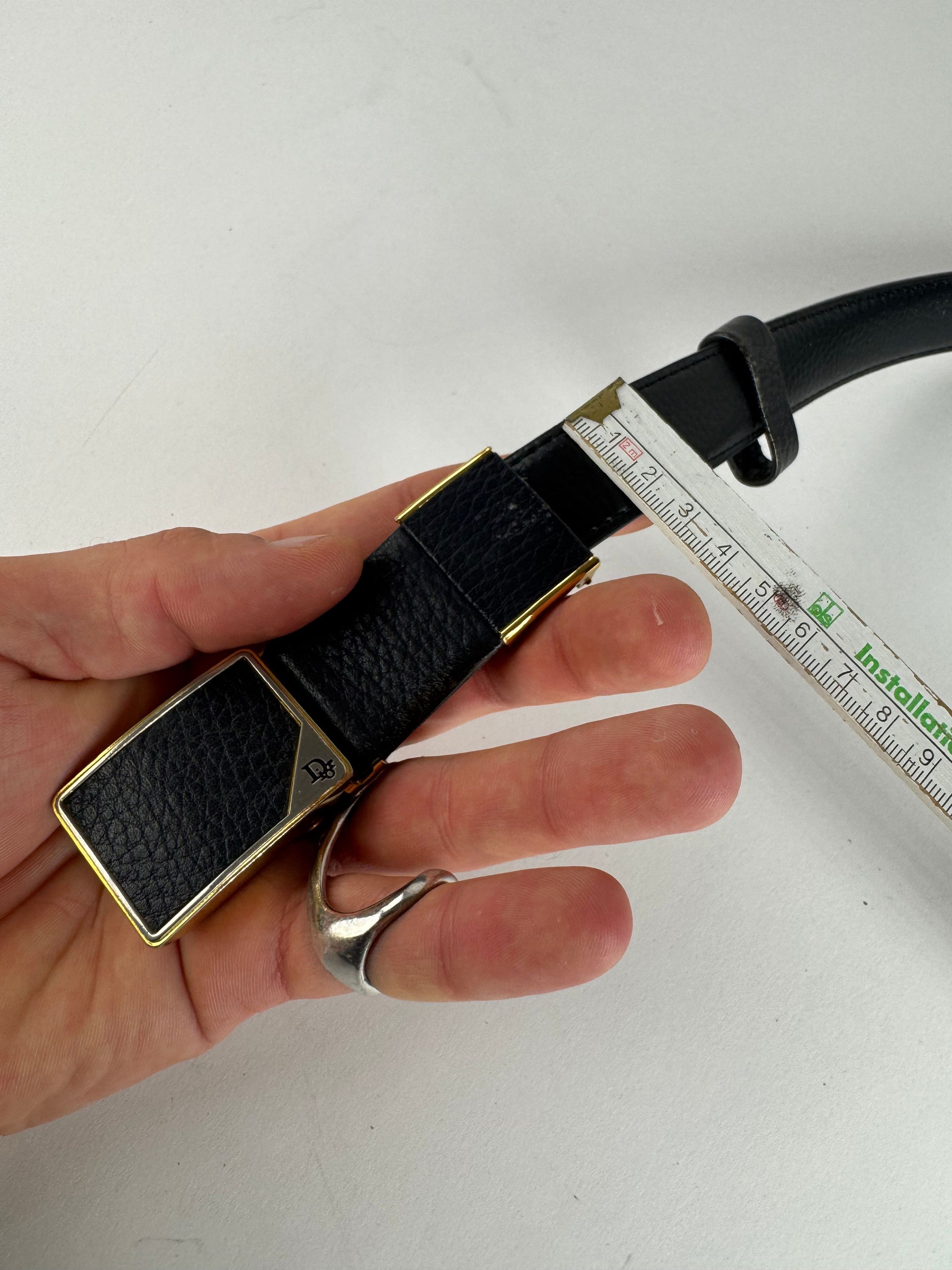 Dior Vintage Leather Belt black snake emblossed Size ONE SIZE - 7 Thumbnail
