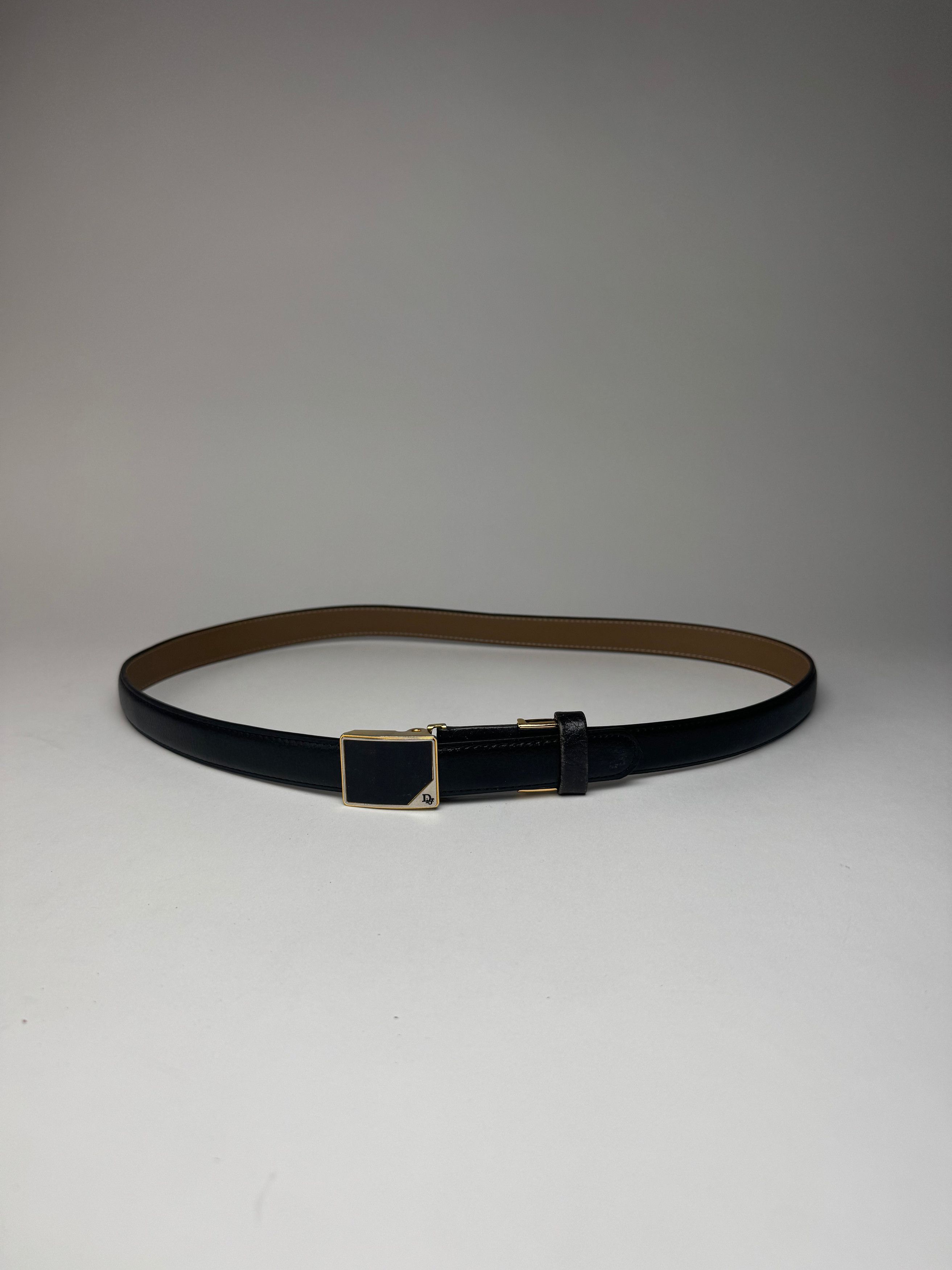 Dior Vintage Leather Belt black snake emblossed Size ONE SIZE - 4 Thumbnail