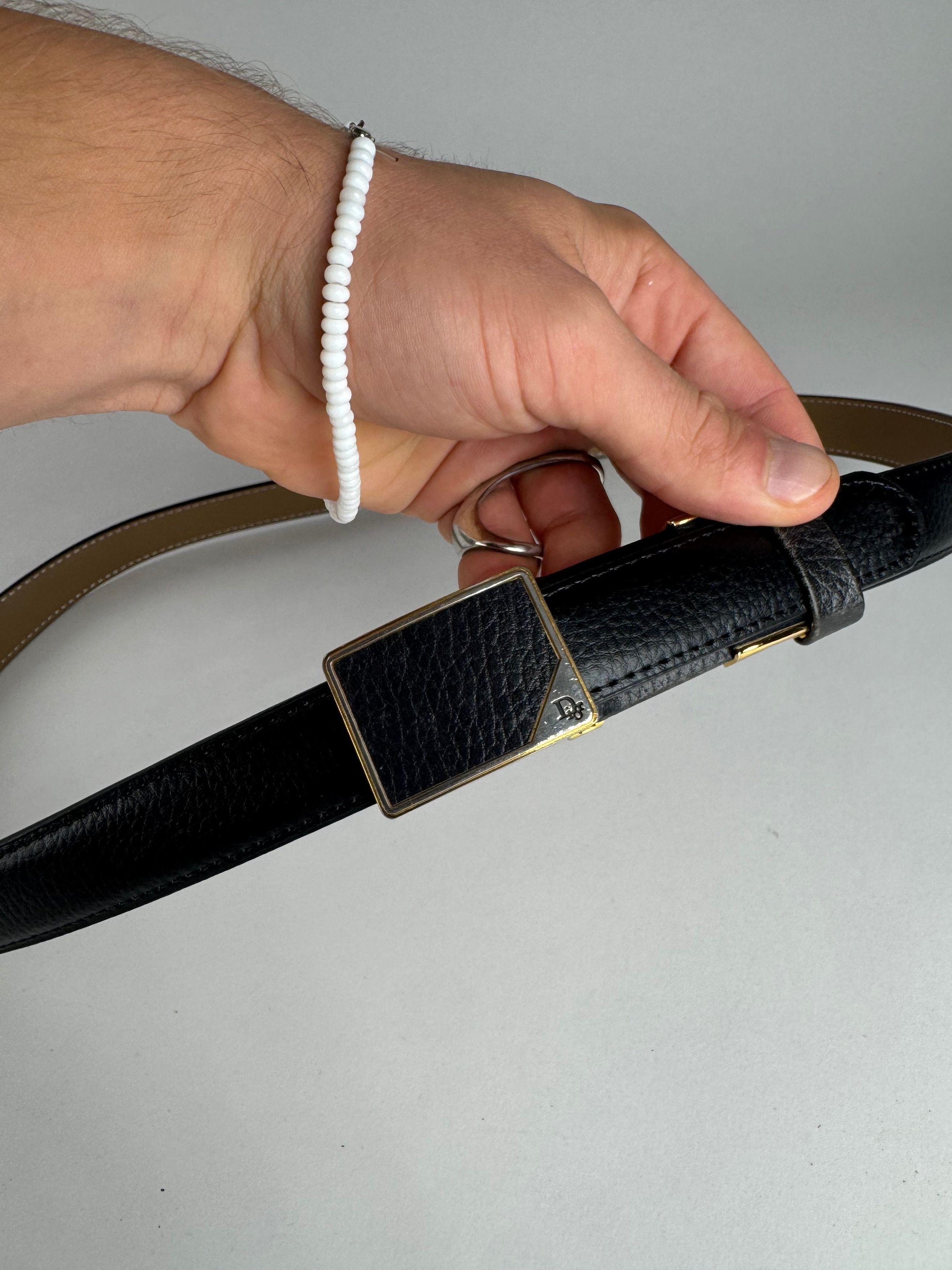 Dior Vintage Leather Belt black snake emblossed Size ONE SIZE - 2 Thumbnail