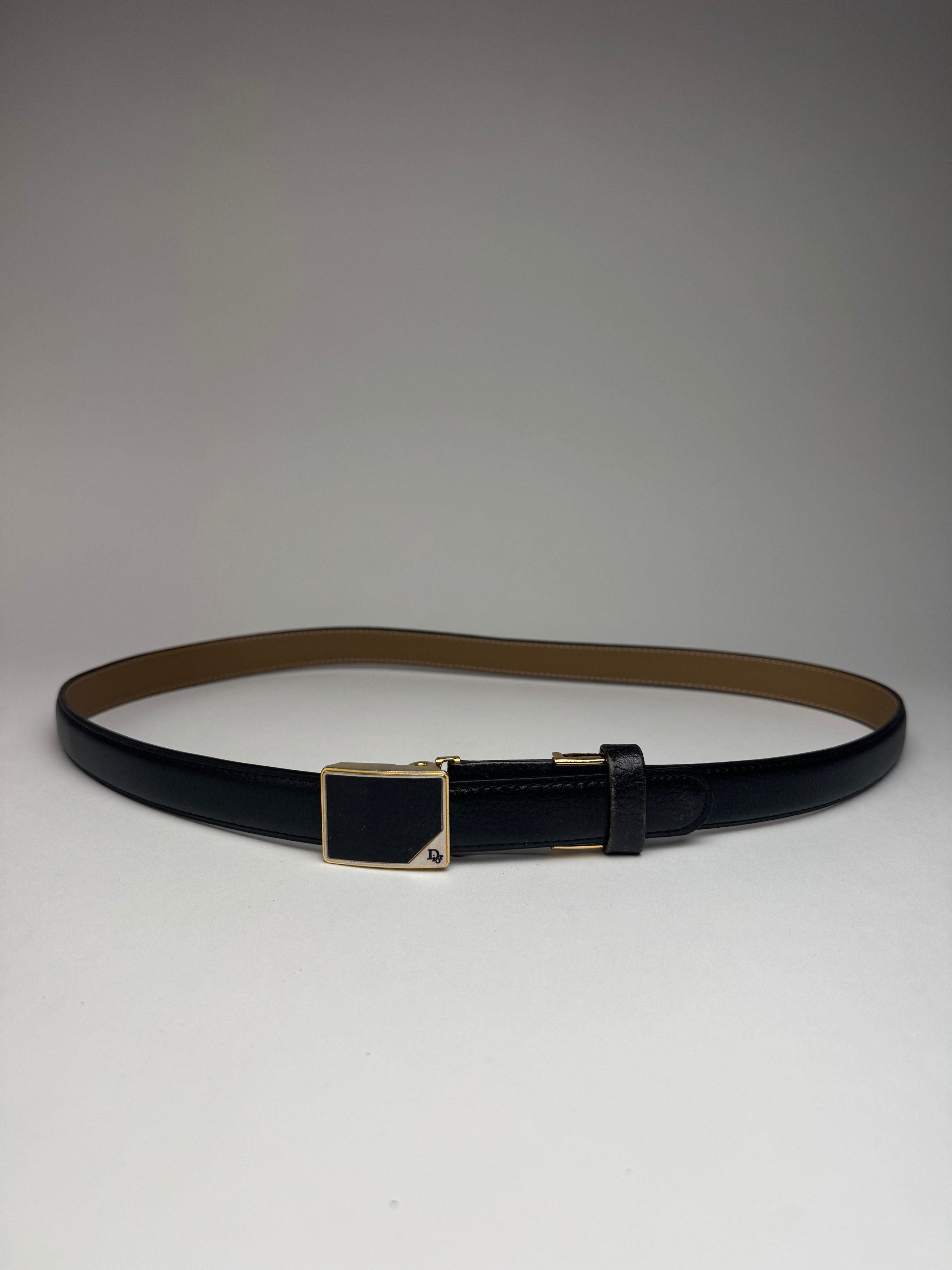 Dior Vintage Leather Belt black snake emblossed Size ONE SIZE - 9 Thumbnail