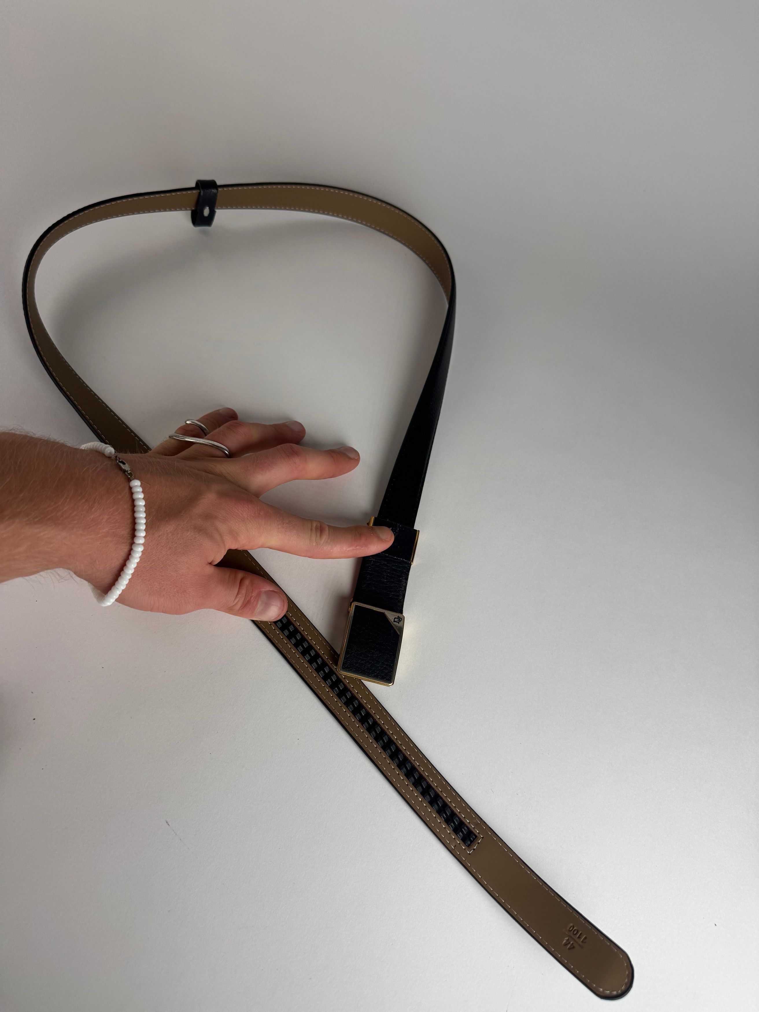 Dior Vintage Leather Belt black snake emblossed Size ONE SIZE - 8 Thumbnail