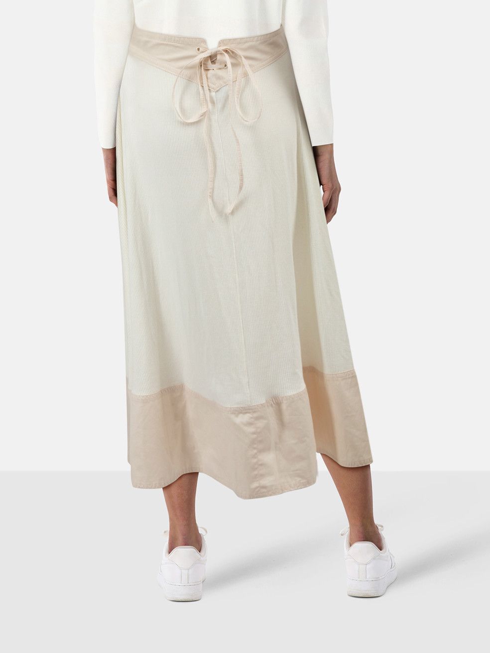 Wales Bonner White Ribbed Jersey Midi Skirt Size 27" / US 4 / IT 40 - 2 Thumbnail