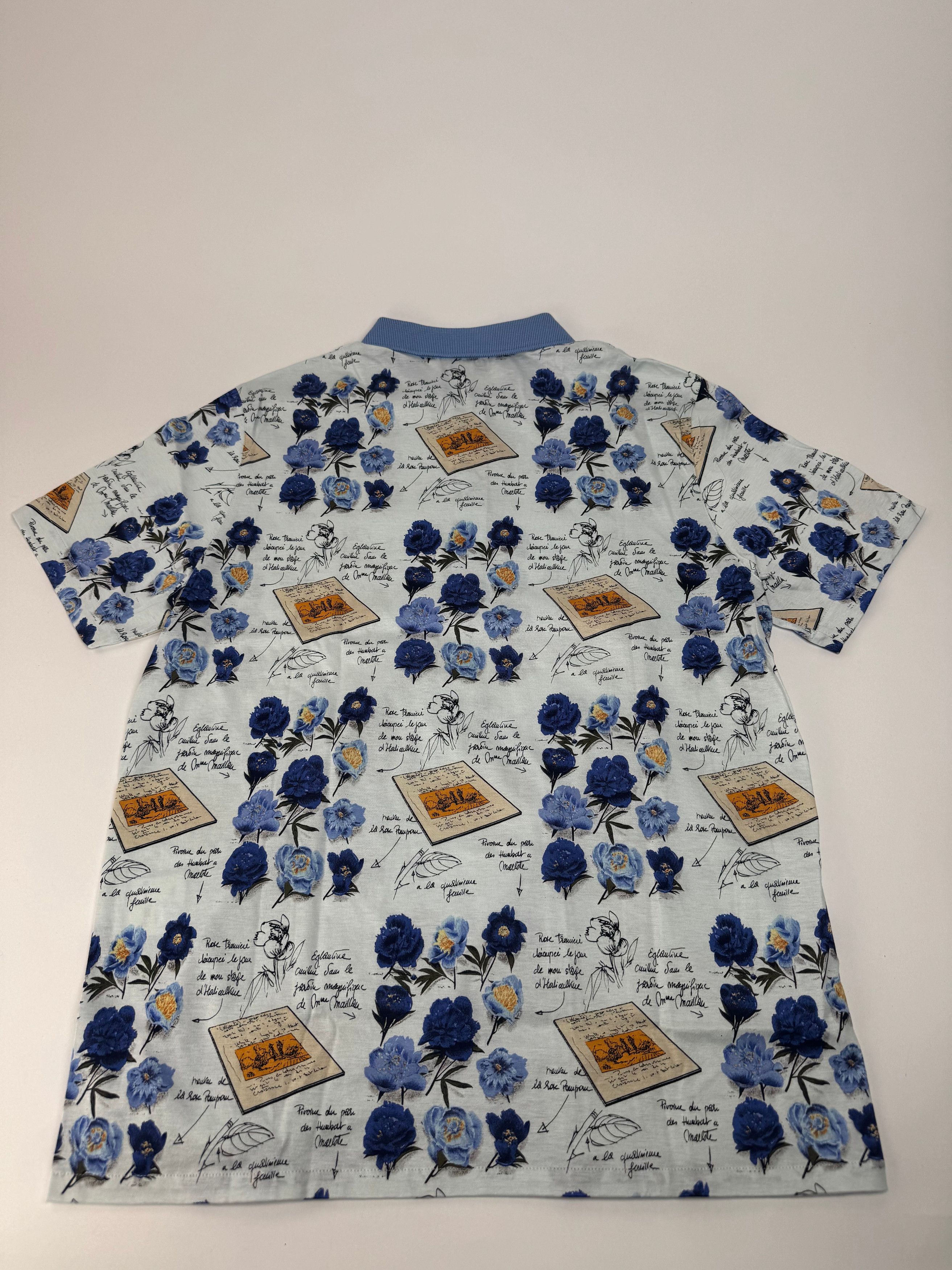 Dior Vintage Cotton Polo Shirt Floral Blue White L Size L / US 10 / IT 46 - 11 Thumbnail