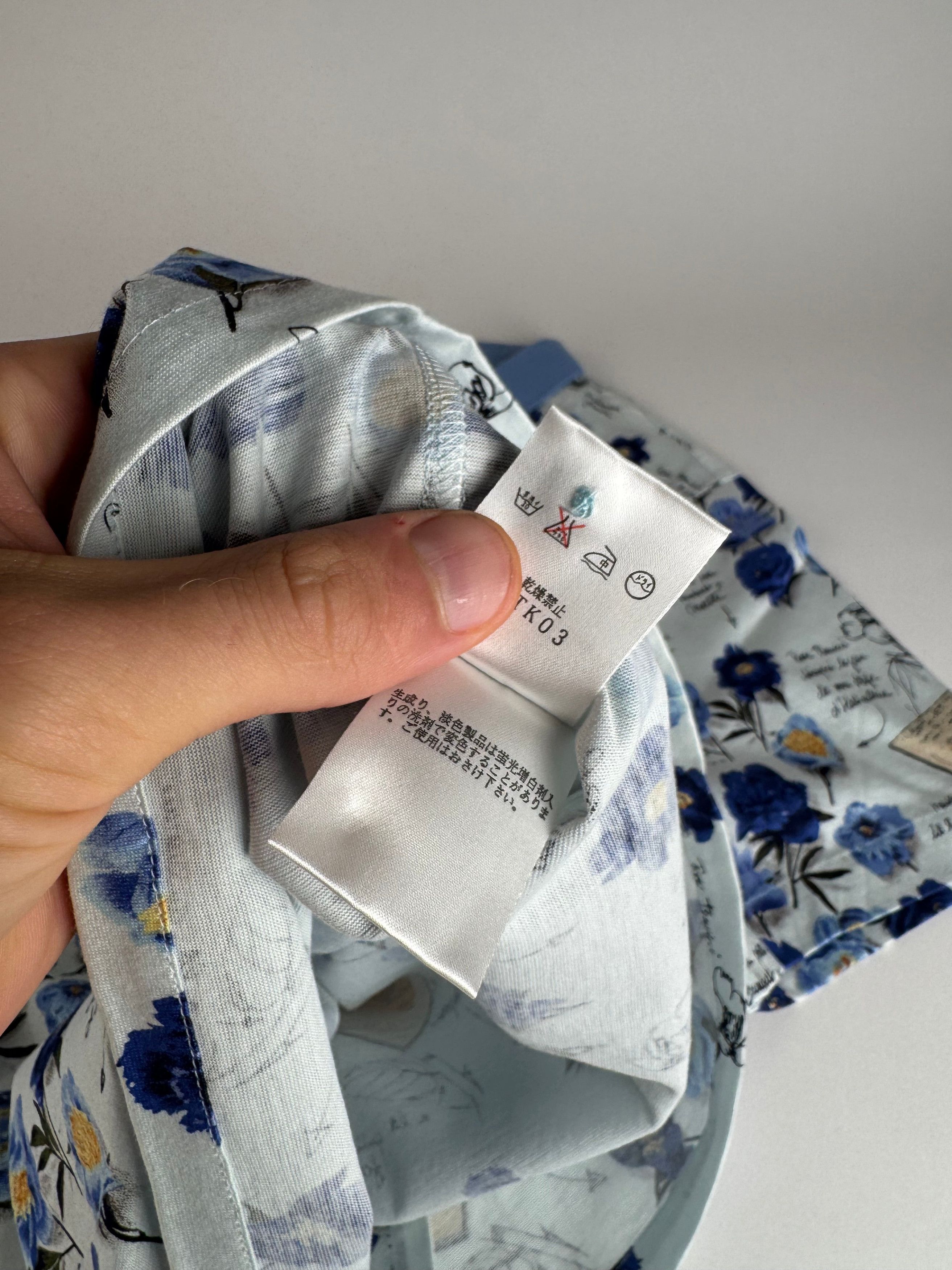 Dior Vintage Cotton Polo Shirt Floral Blue White L Size L / US 10 / IT 46 - 10 Thumbnail