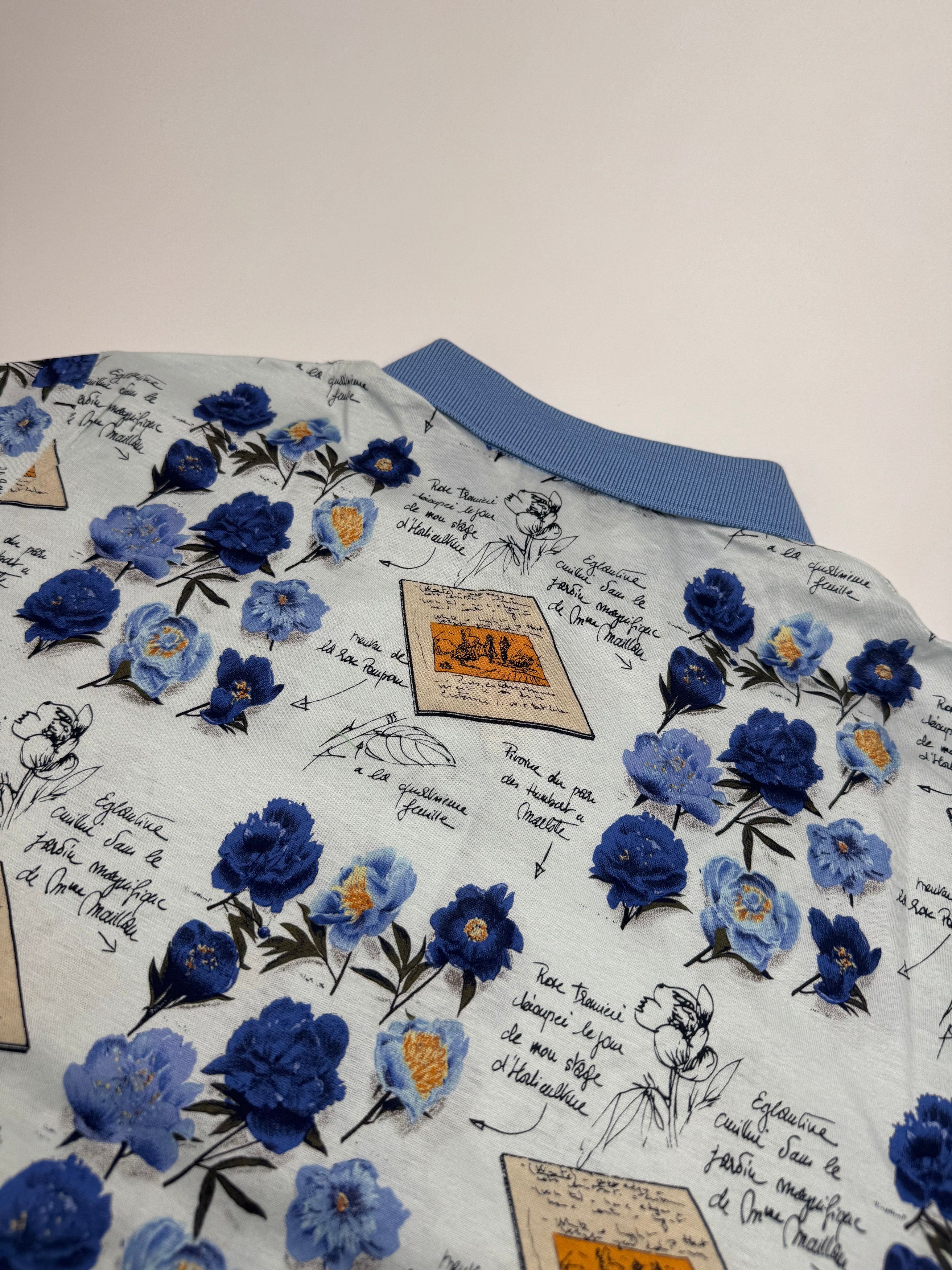 Dior Vintage Cotton Polo Shirt Floral Blue White L Size L / US 10 / IT 46 - 12 Thumbnail