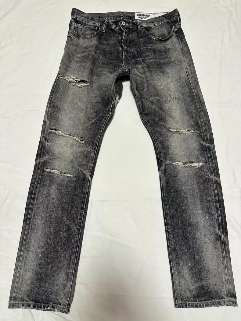 Neighborhood NEIGHBORHOOD Distressed Denim Jeans - dmc Size US 27 - 2 Thumbnail
