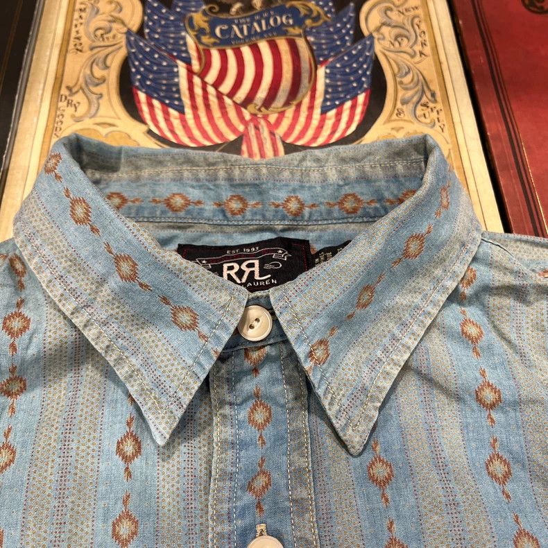 RRL Ralph Lauren RRL Vintage Printed Long Sleeve Shirt - dmc Size US M / EU 48-50 / 2 - 7 Thumbnail