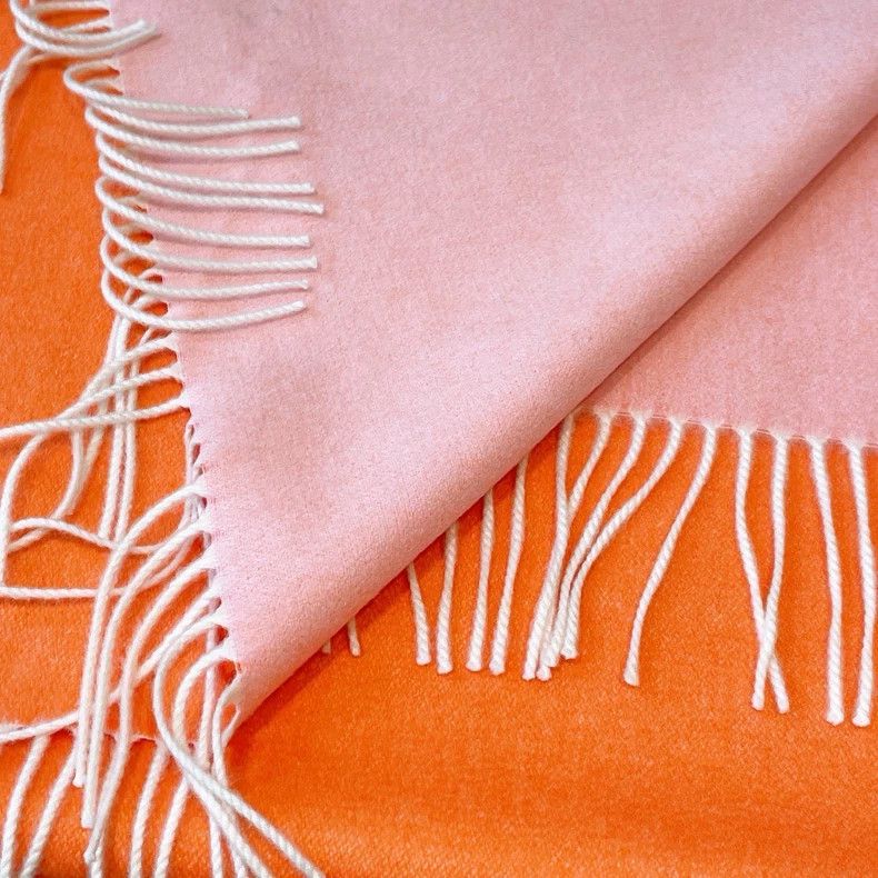 Loro Piana Two-Tone Orange Pink Cashmere Scarf - dmc Size ONE SIZE - 3 Thumbnail