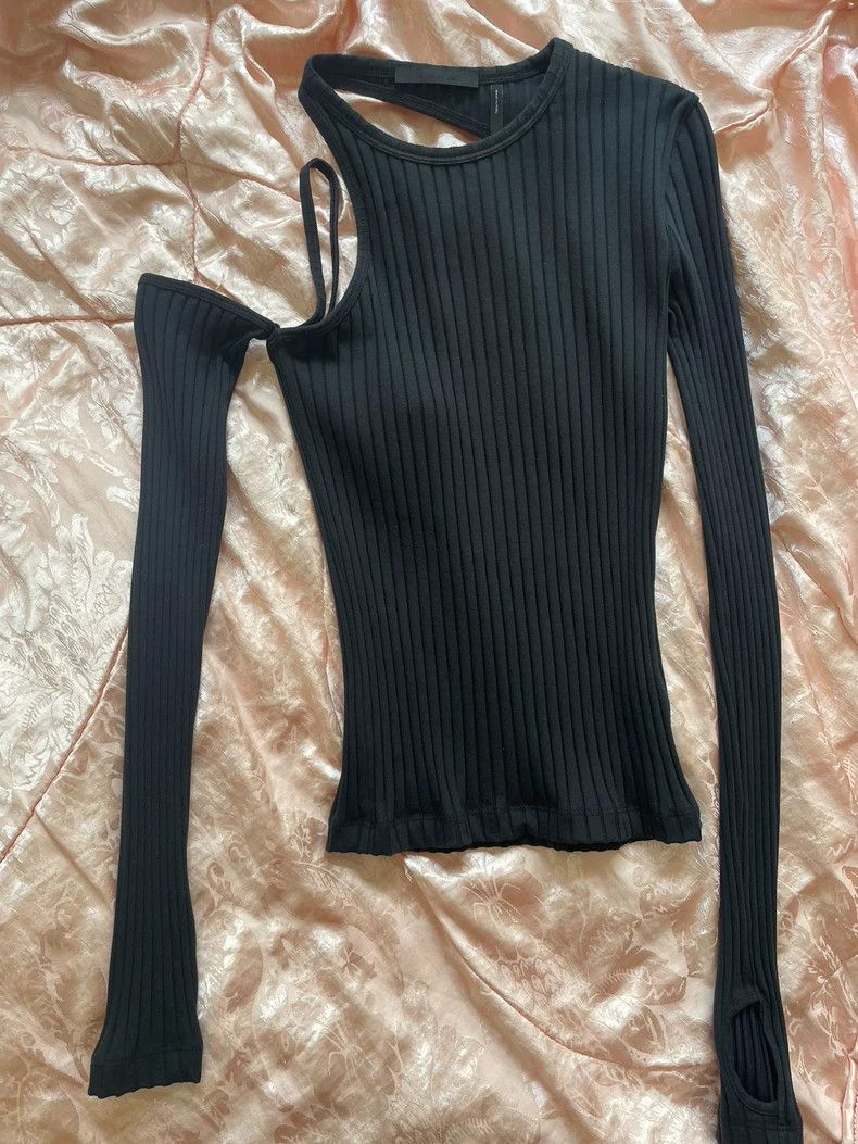 Helmut Lang Helmut Lang Asymmetric Cutout Top - dmc Size US XS / EU 42 / 0 - 2 Thumbnail
