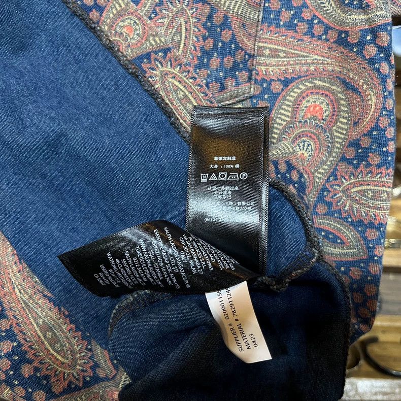 RRL Ralph Lauren RRL Indigo Batik Paisley Cotton T-Shirt - dmc Size US M / EU 48-50 / 2 - 4 Thumbnail