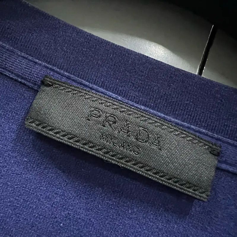 Prada Prada Summer Blue Cotton Logo Short Sleeve Tee Size US XL / EU 56 / 4 - 2 Thumbnail