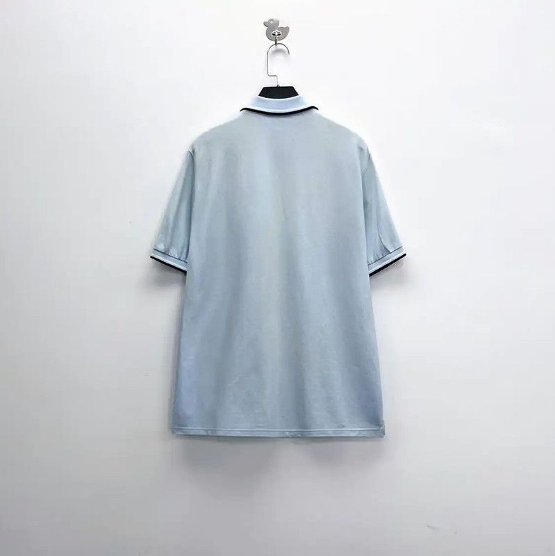 Prada Prada Light Blue Striped Logo Polo Shirt Size US M / EU 48-50 / 2 - 2 Thumbnail
