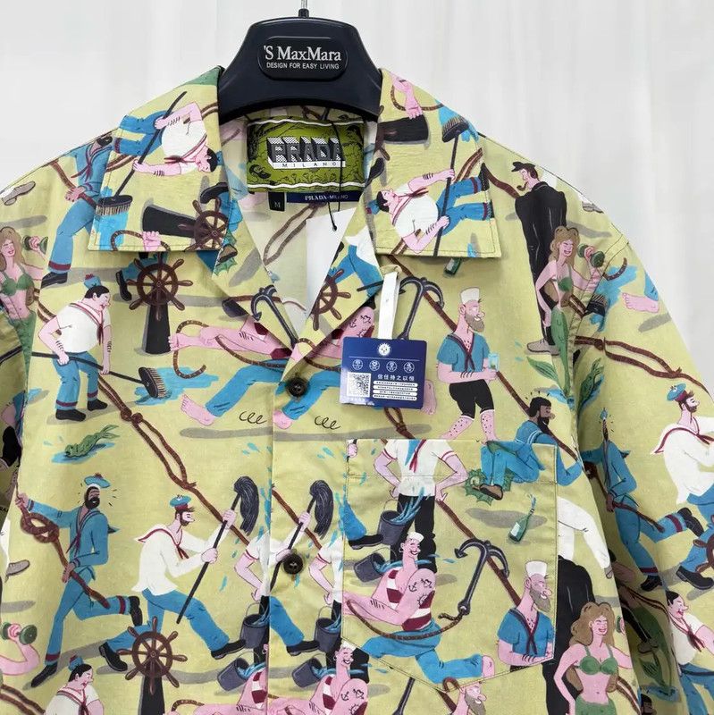 Prada Prada Cartoon Print Short Sleeve Shirt Size US M / EU 48-50 / 2 - 3 Thumbnail