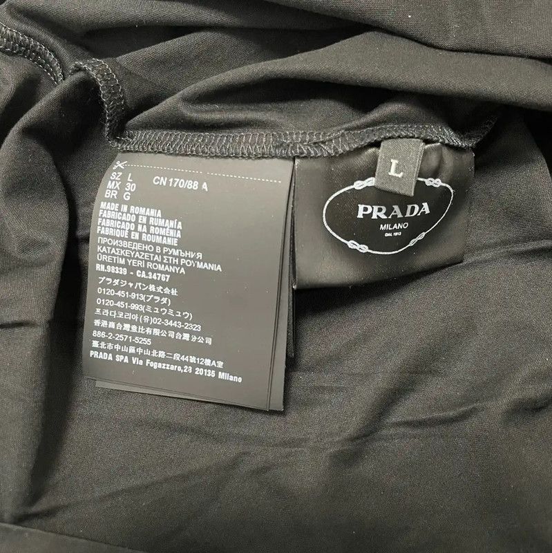 Prada Prada Black Cotton Men's T-Shirt Size L Size US L / EU 52-54 / 3 - 3 Thumbnail